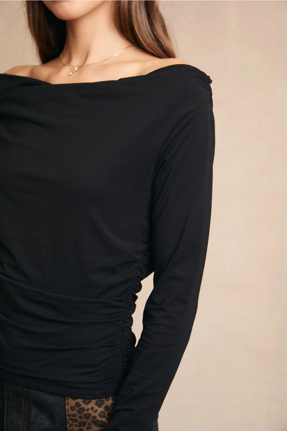 Le Lis Off the Shoulder Long Sleeve Top