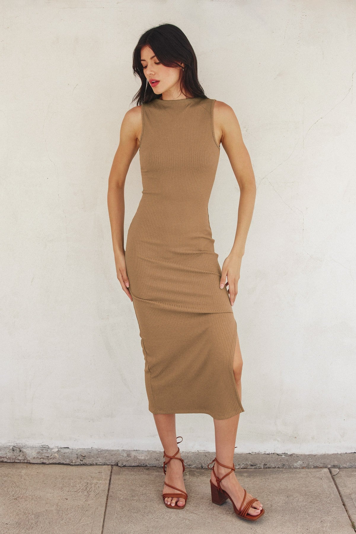 Dress Forum Ribbed Knit Midi Dress