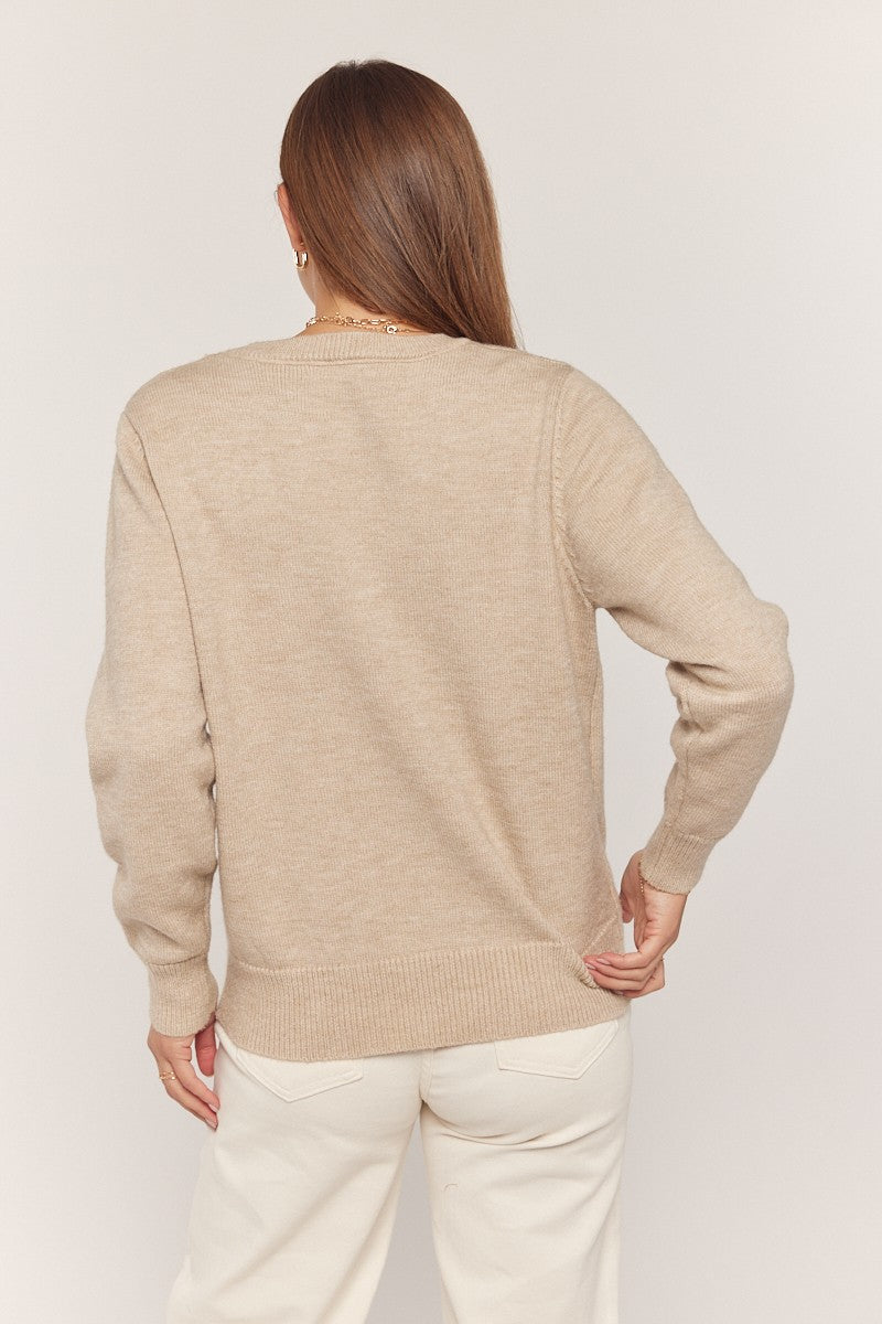 Tea N Rose Flower Embroidery Sweater