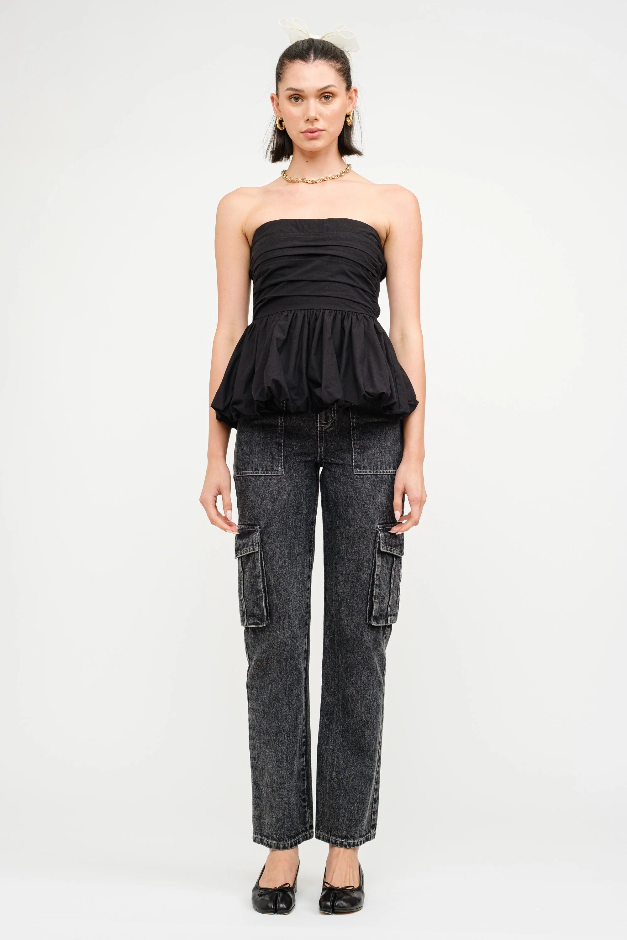 Sofie the Label Bubble Hem Blouse