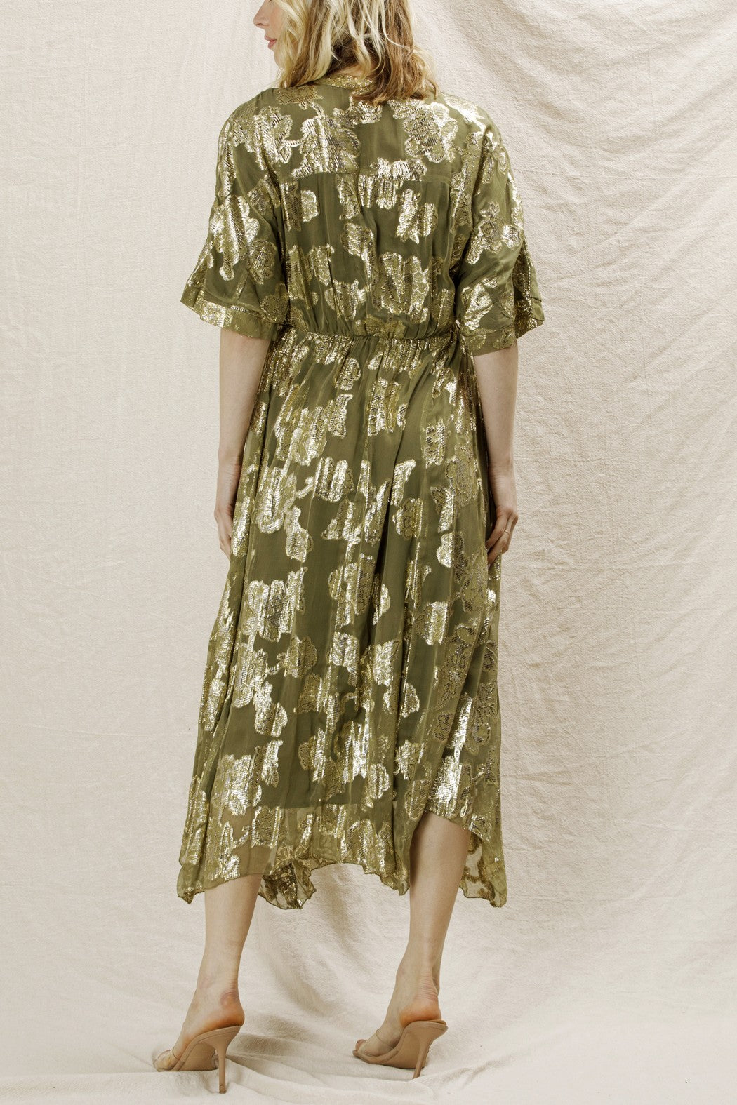 EN CREME V-neck Kimono Sleeve Maxi Dress