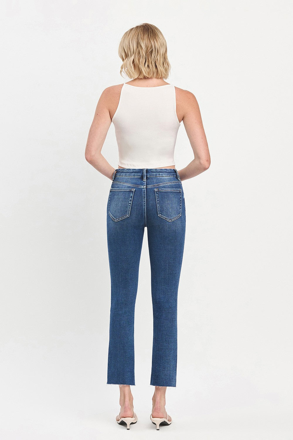 Vervet High Rise Crop Slim Straight Jeans