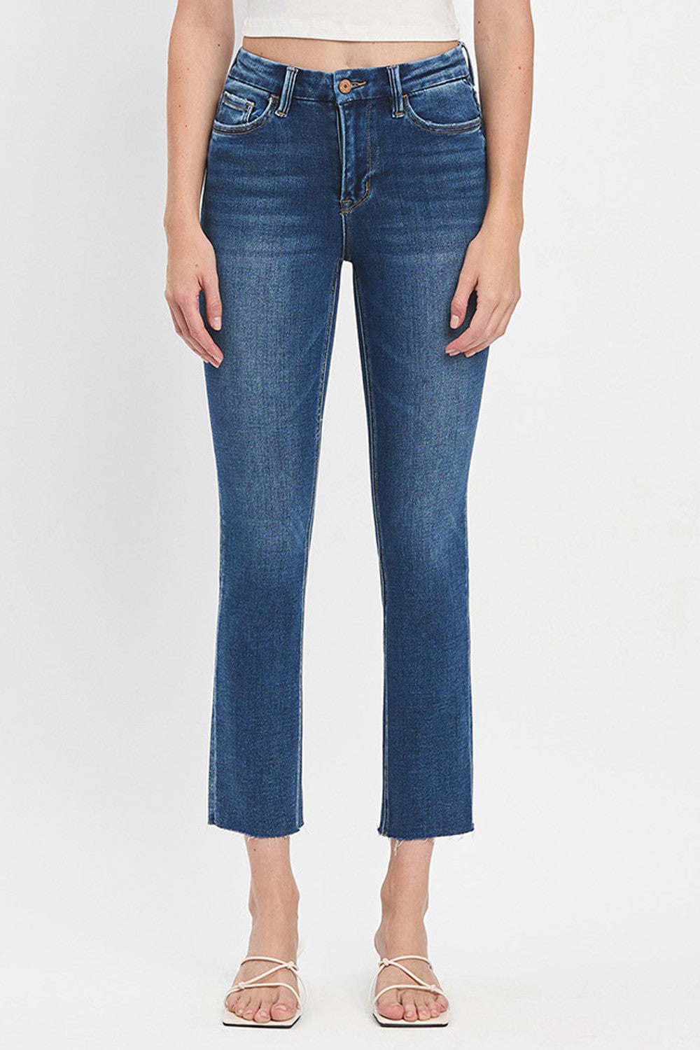 Vervet High Rise Crop Slim Straight Jeans
