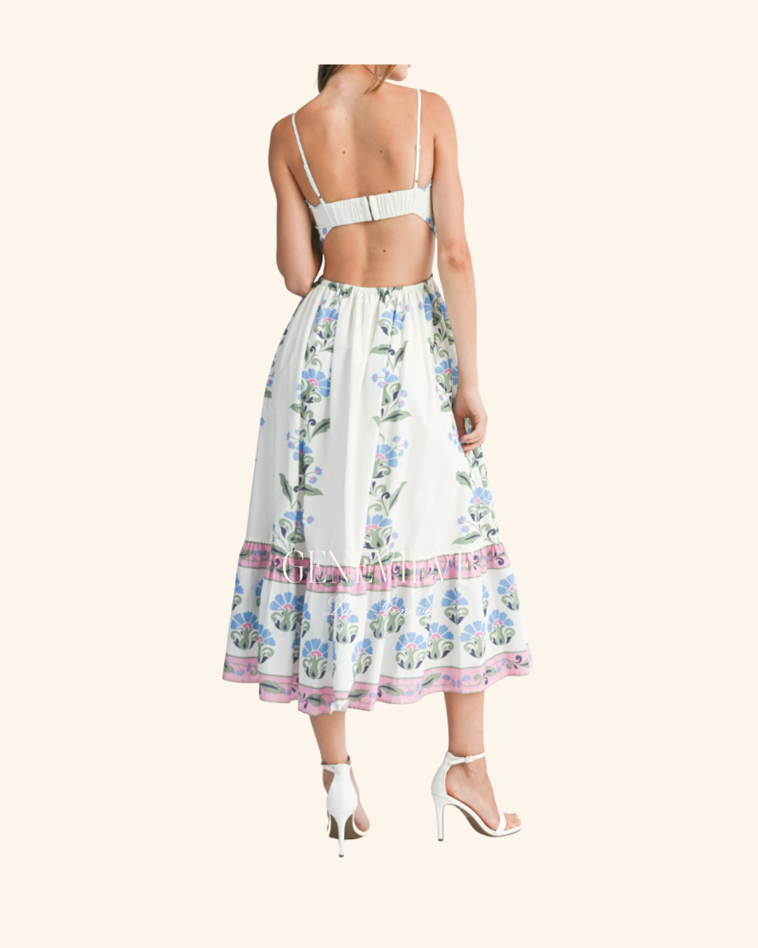 Mable Scallop Tube Midi Dress