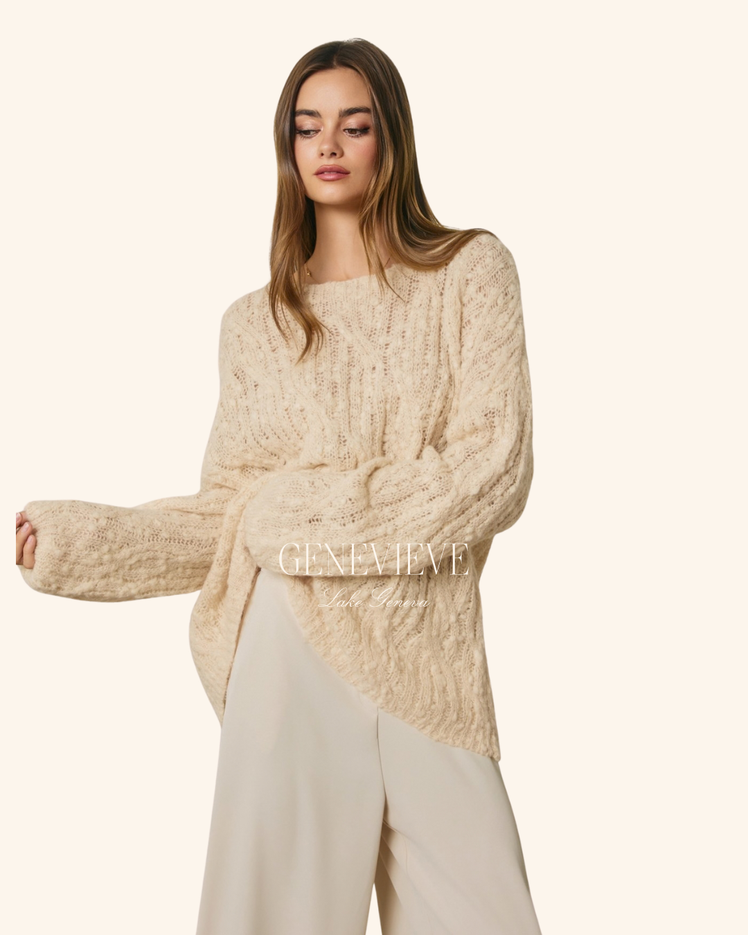 Dress Forum Natural Oversized Knit Sweater