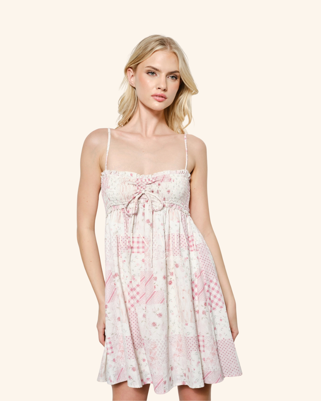 Pretty Garbage Pink Patchwork Mini Dress