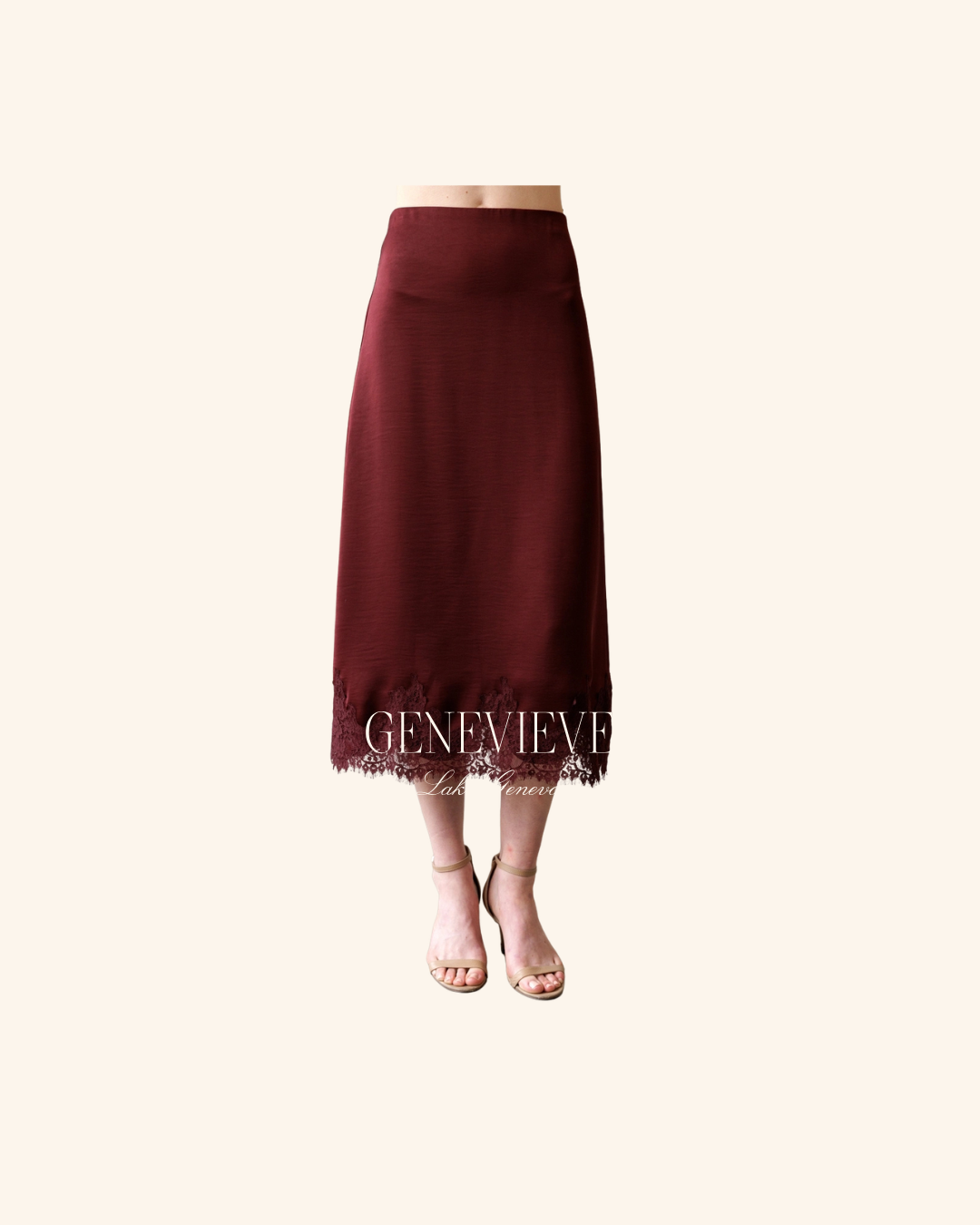 Storia Burgundy Lace Skirt