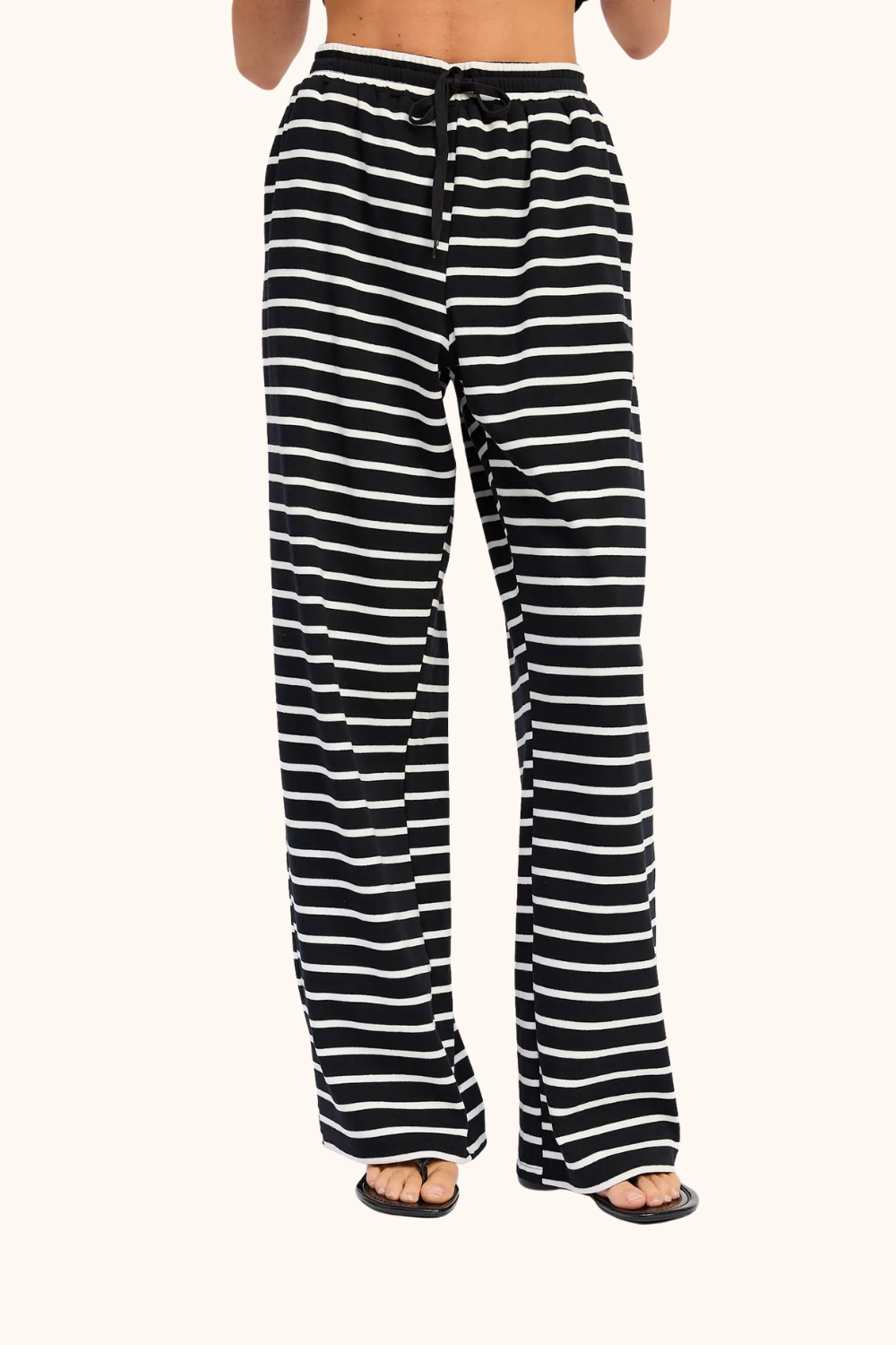 Emory Park Striped Pants with Elastic Waist Band