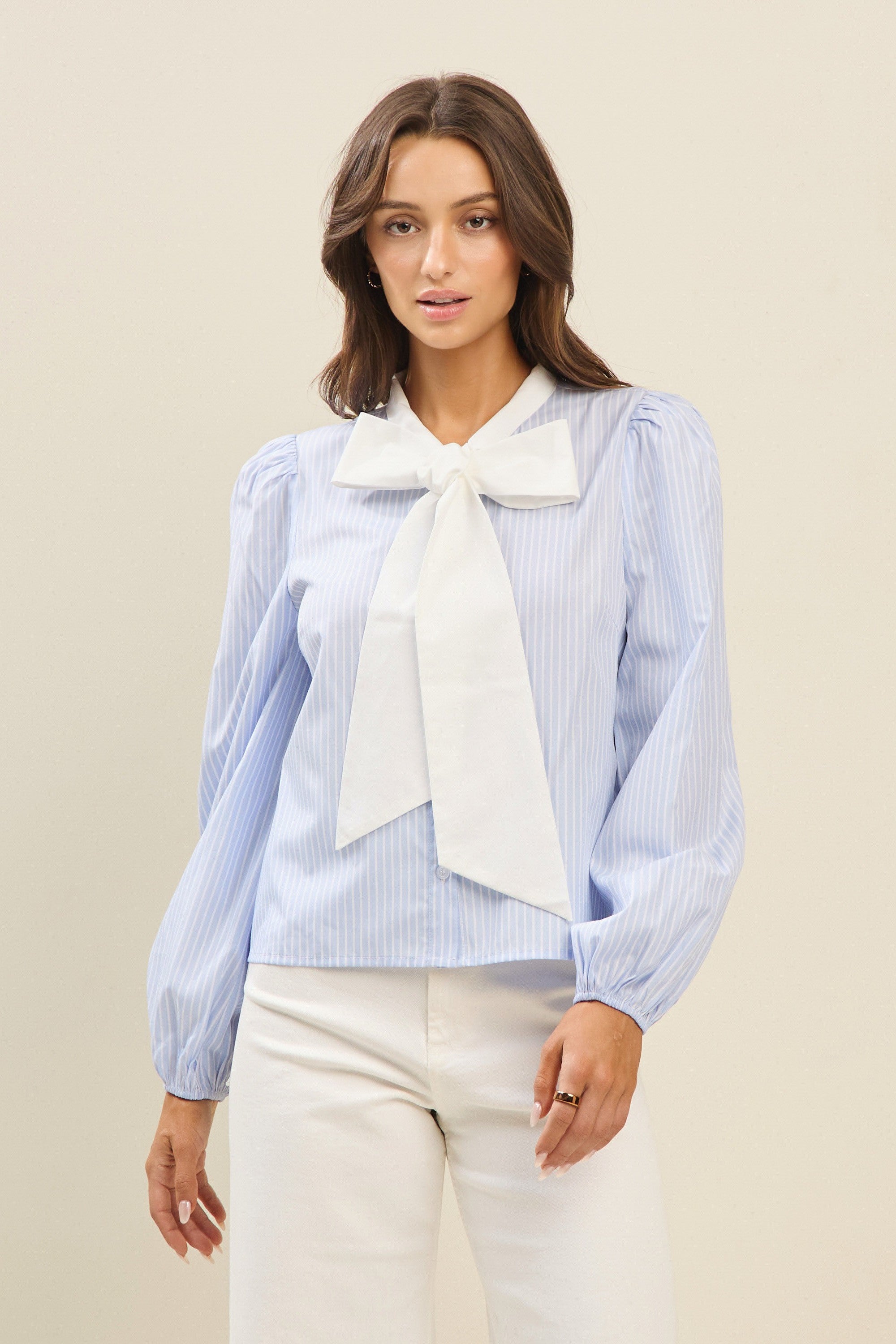 Able Color Block Bow Blouse