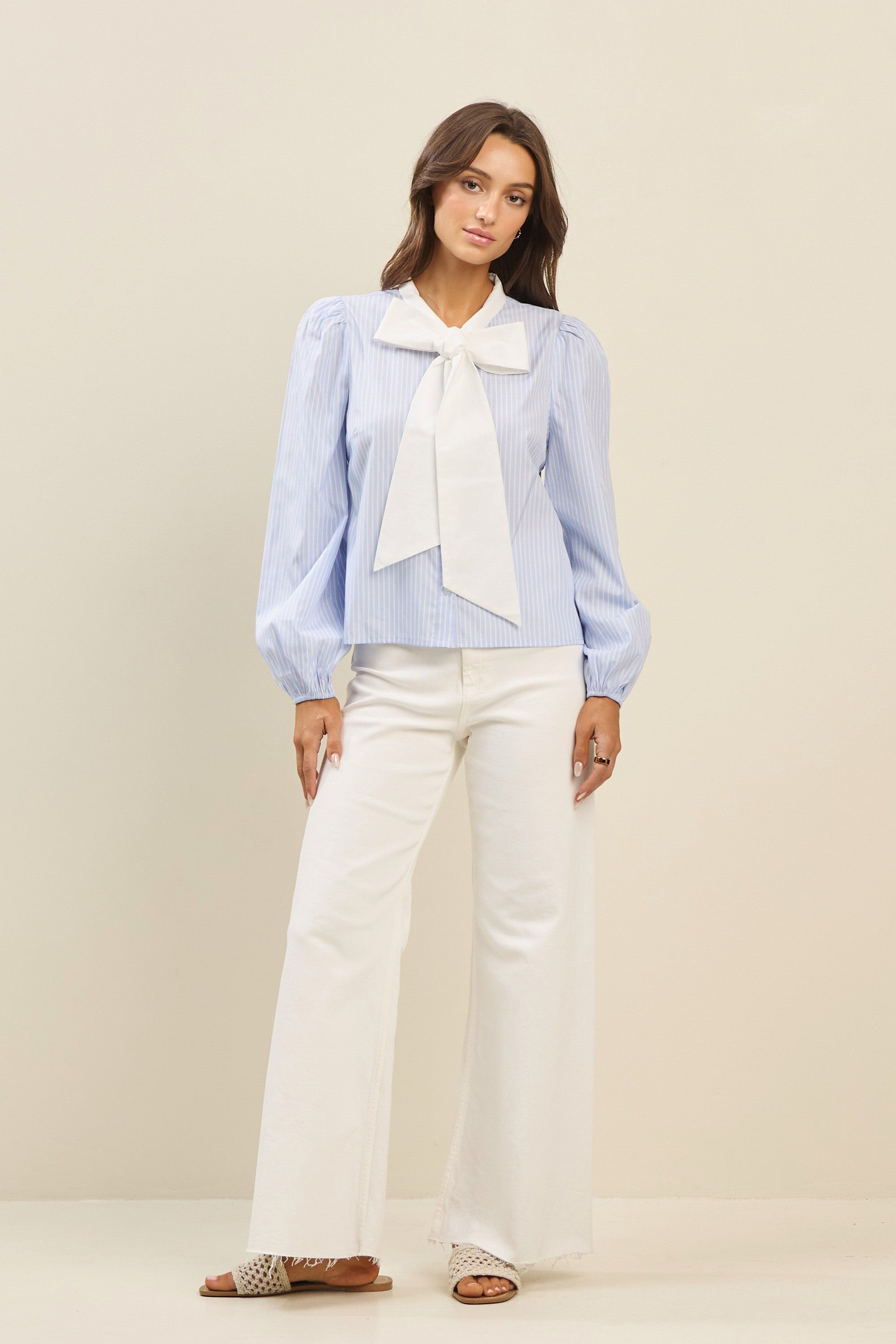 Able Color Block Bow Blouse