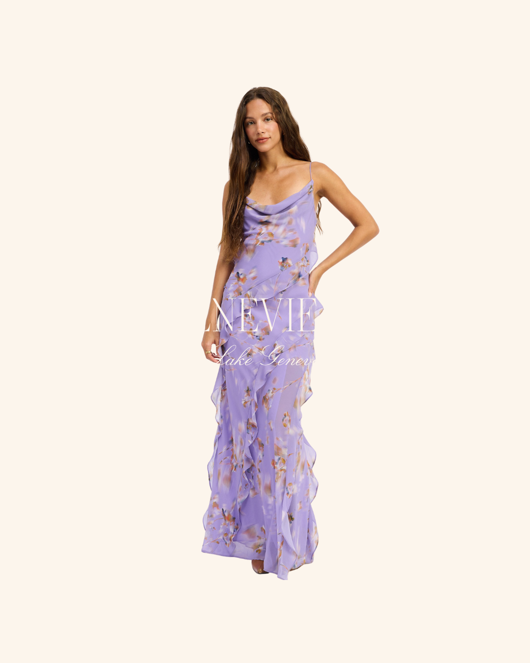 Emory Park Purple Ruffle Maxi
