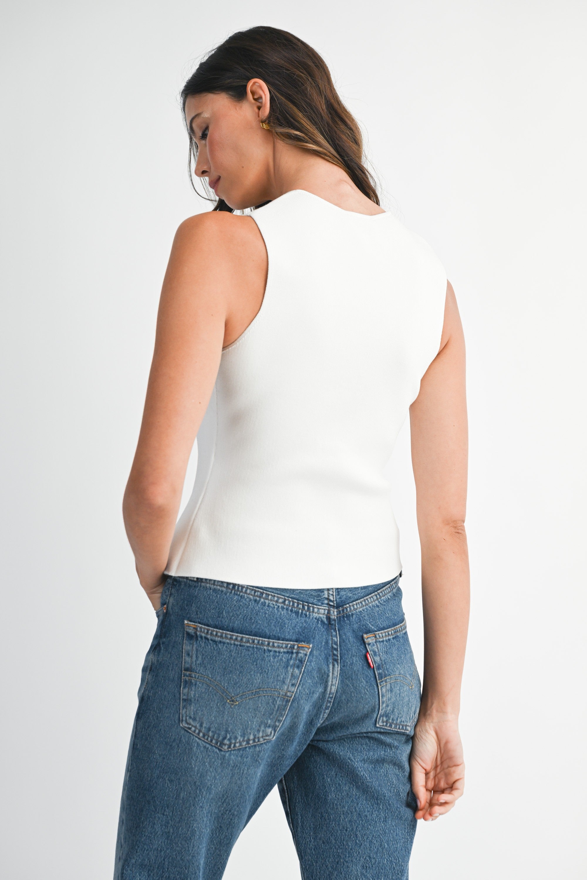 Mable V Neck Button Down Knit Vest