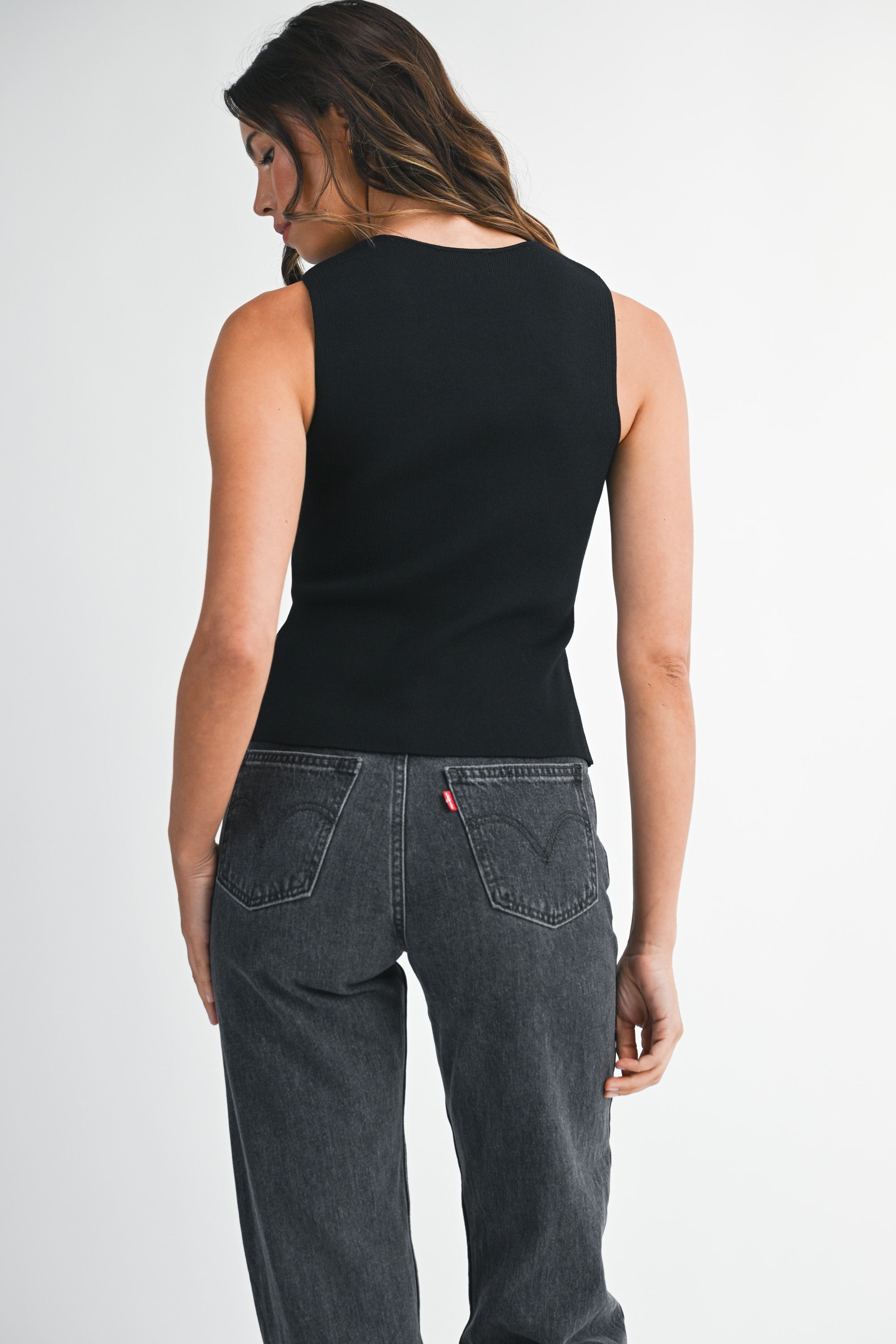 Mable V Neck Button Down Knit Vest