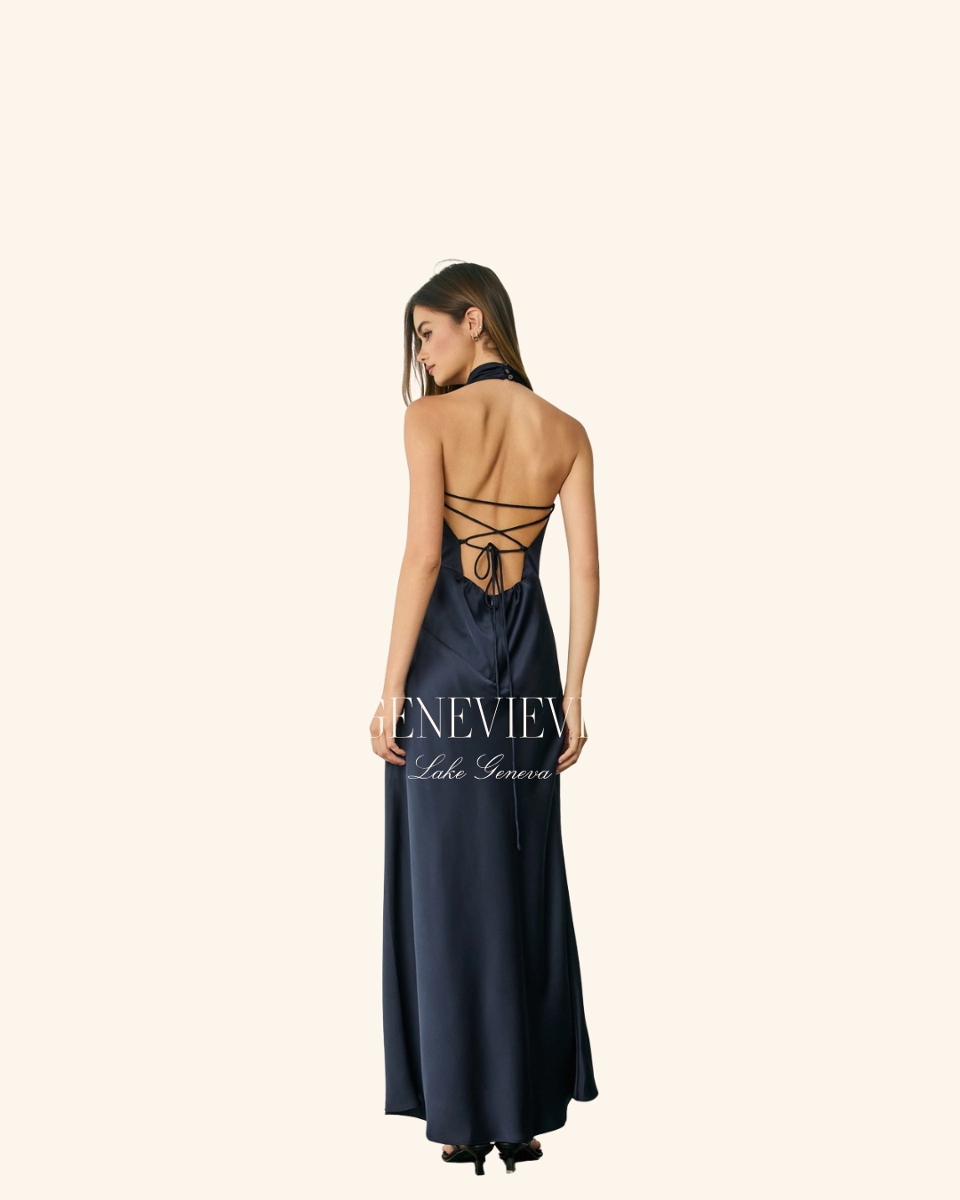 Dress Forum Halter Cowl Satin dress