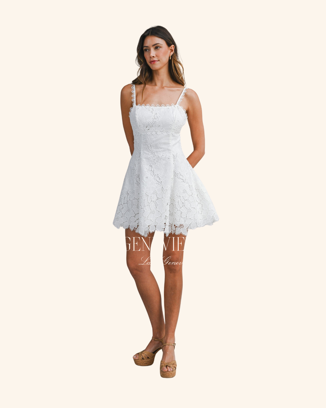 Mable Off White Eyelet Mini Dress
