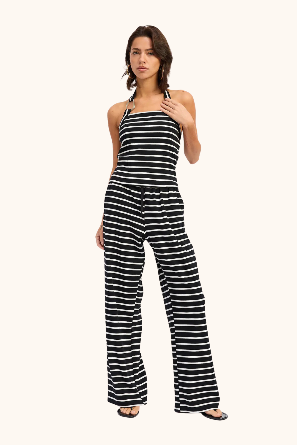 Emory Park Striped Hardware Halter Top