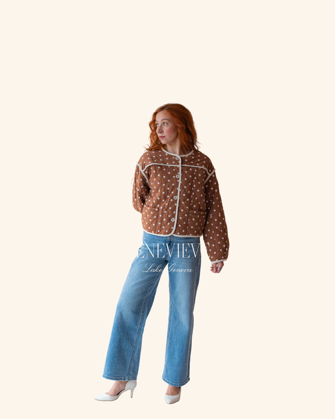 Storia Brown Polka dot Jacket