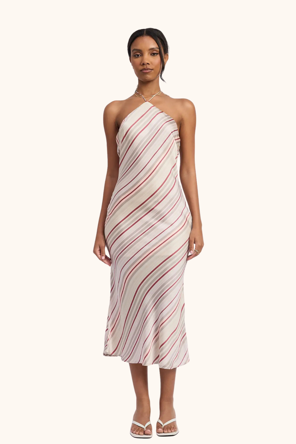 Emory Park Halter Midi Satin Dress