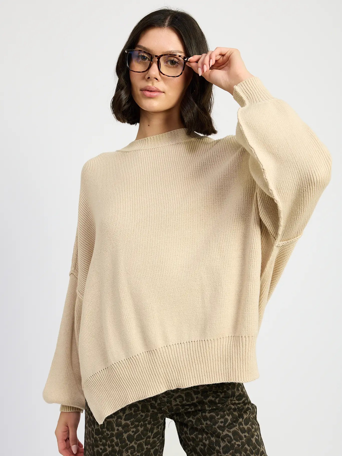 Emory Park Over Fitted Long Sleeve Sweater Top
