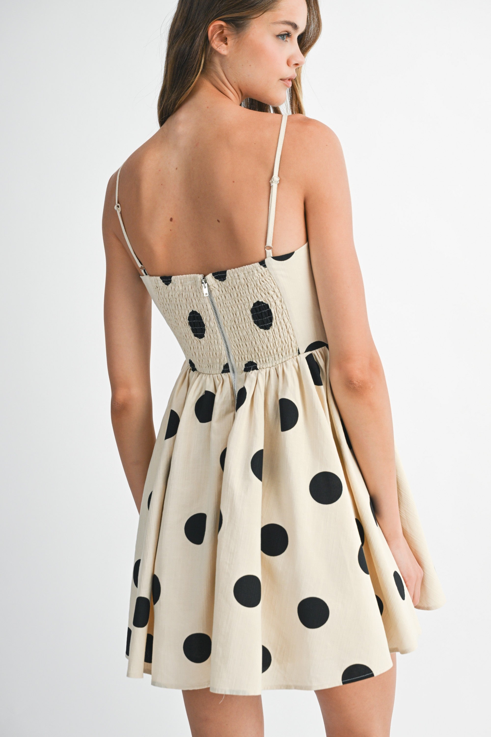 Mable Polka Dot Spaghetti Strap Mini Dress