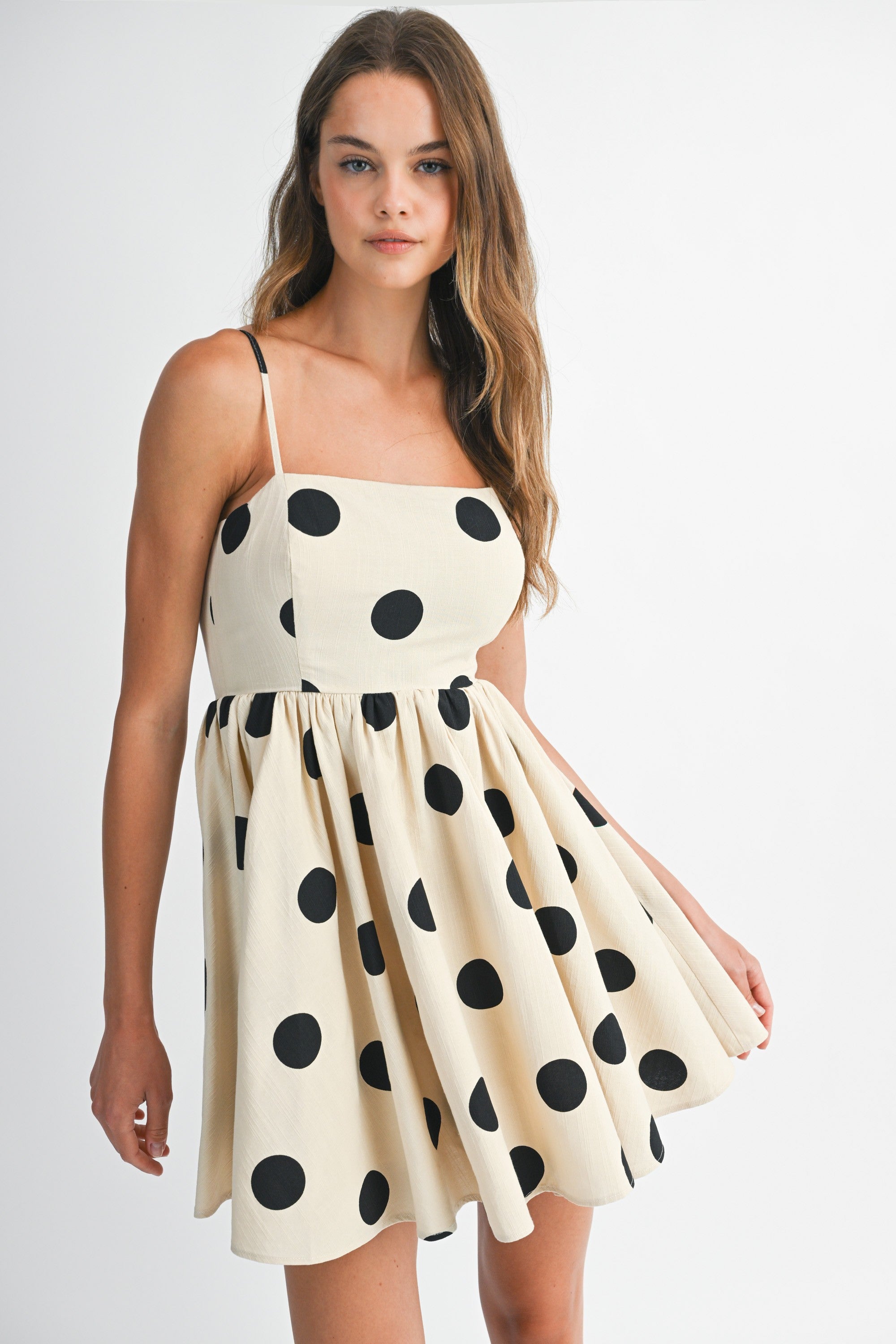 Mable Polka Dot Spaghetti Strap Mini Dress