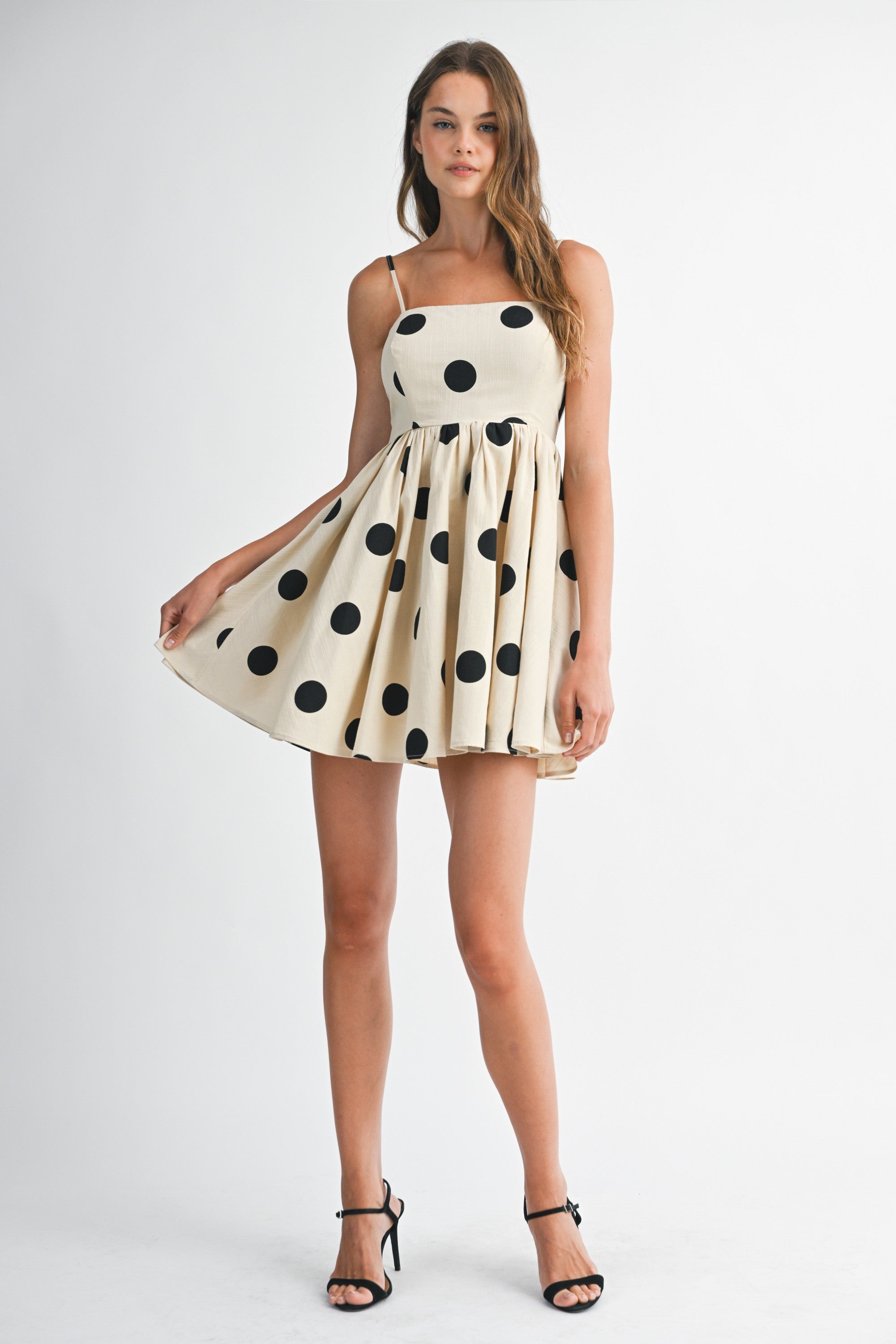 Mable Polka Dot Spaghetti Strap Mini Dress