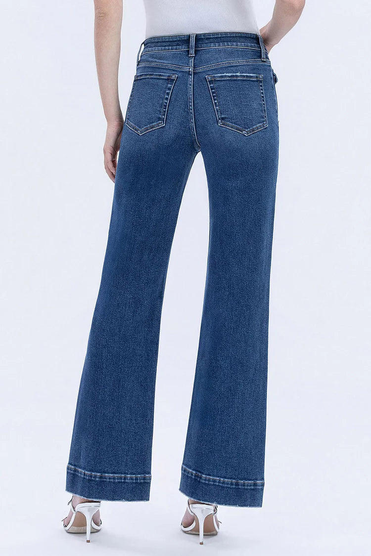 Vervet High Rise Trouser Hem Vintage Flare Jeans