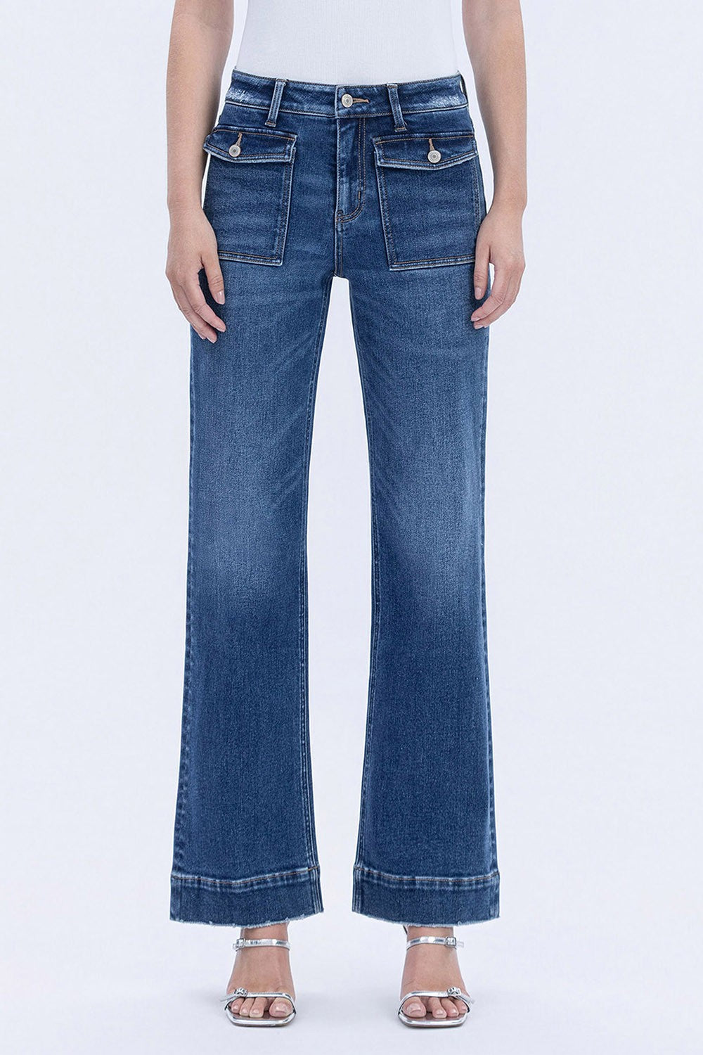 Vervet High Rise Trouser Hem Vintage Flare Jeans