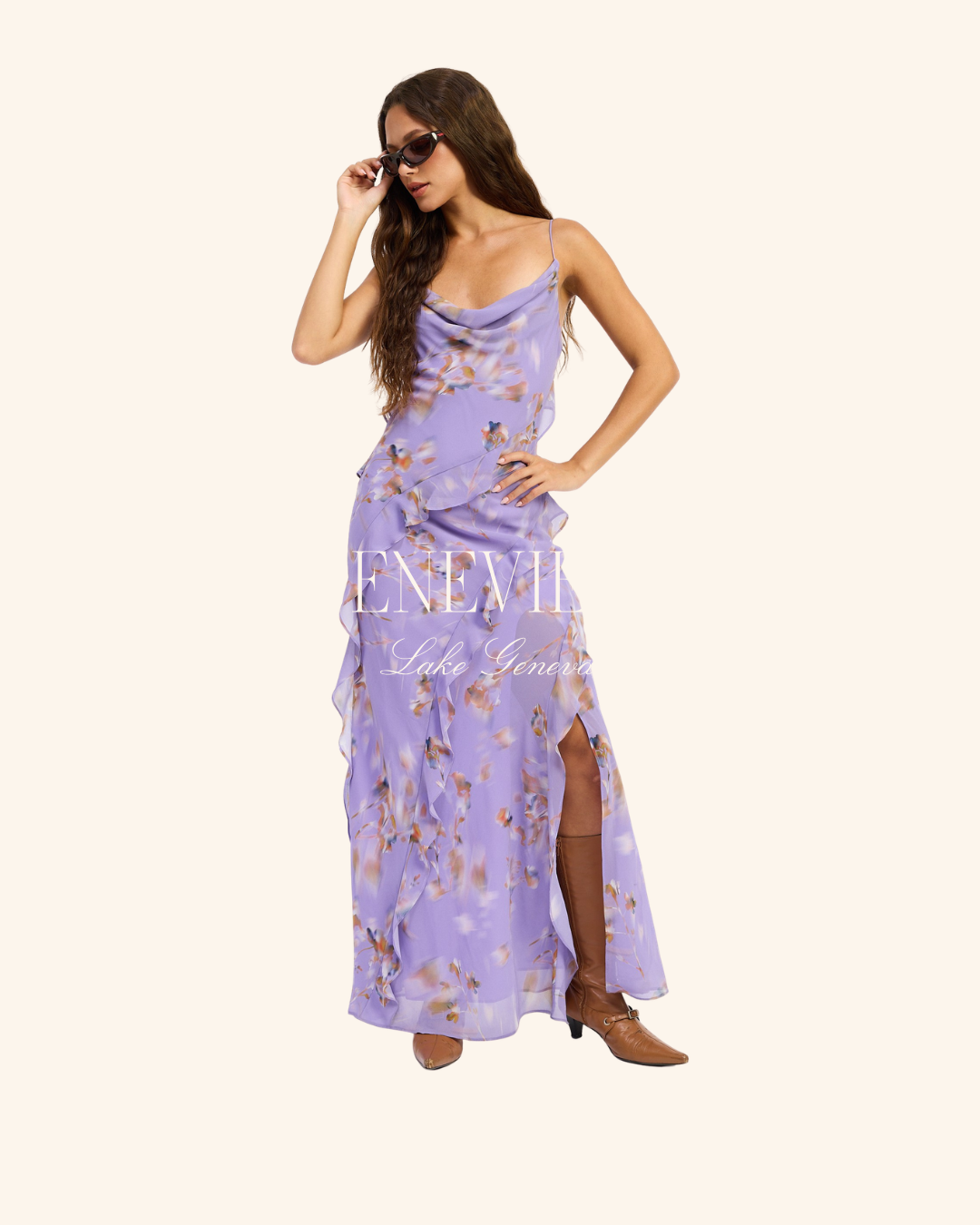 Emory Park Purple Ruffle Maxi
