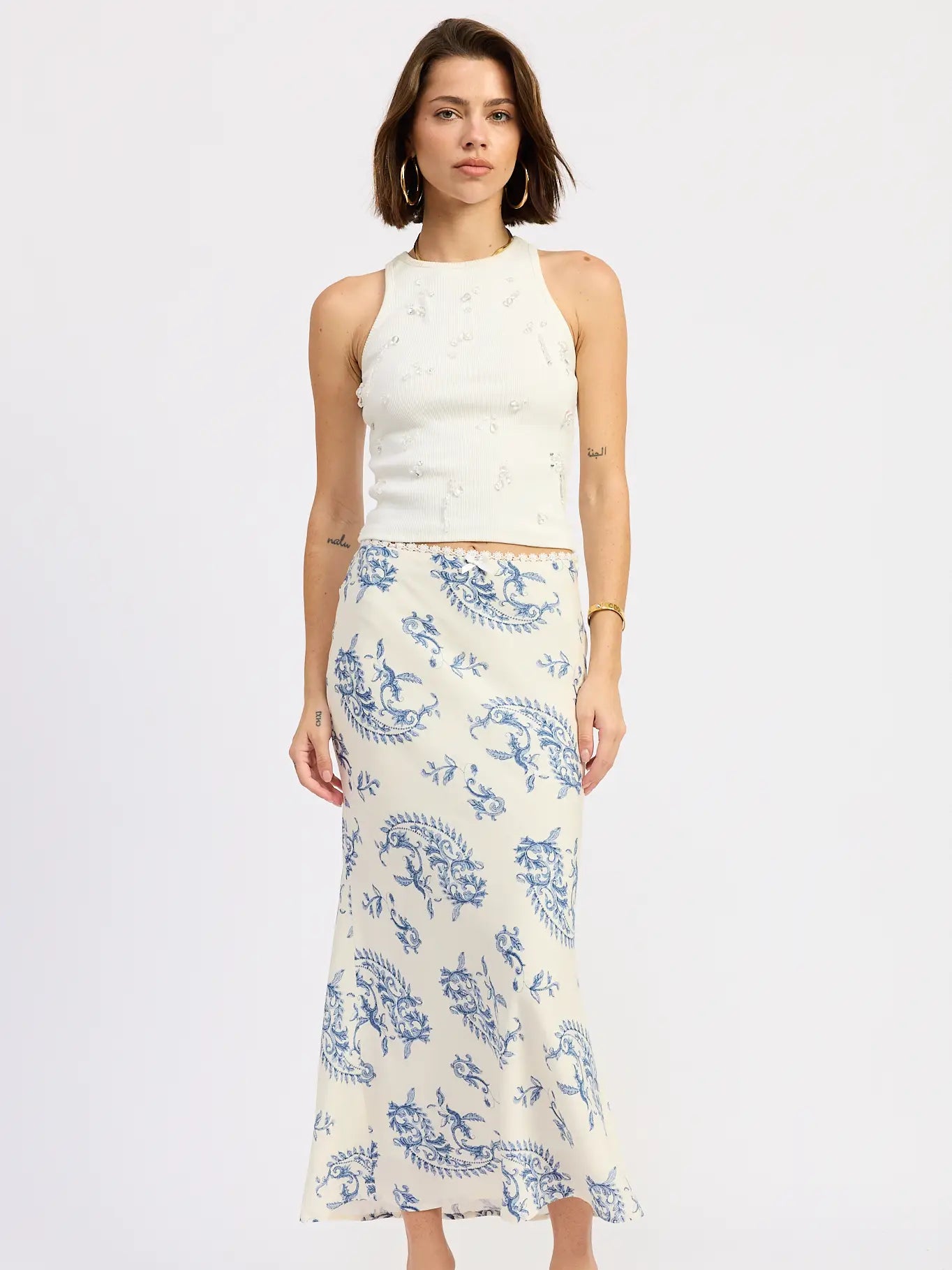 Emory Park Mermaid Maxi Skirt with Lace Trim