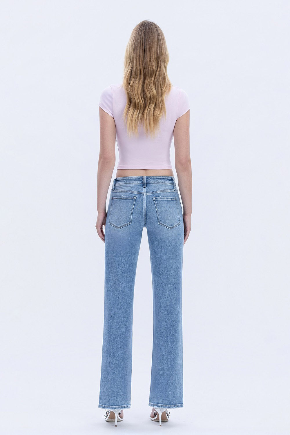 Vervet Mid Rise Full Length Slim Wide Jeans