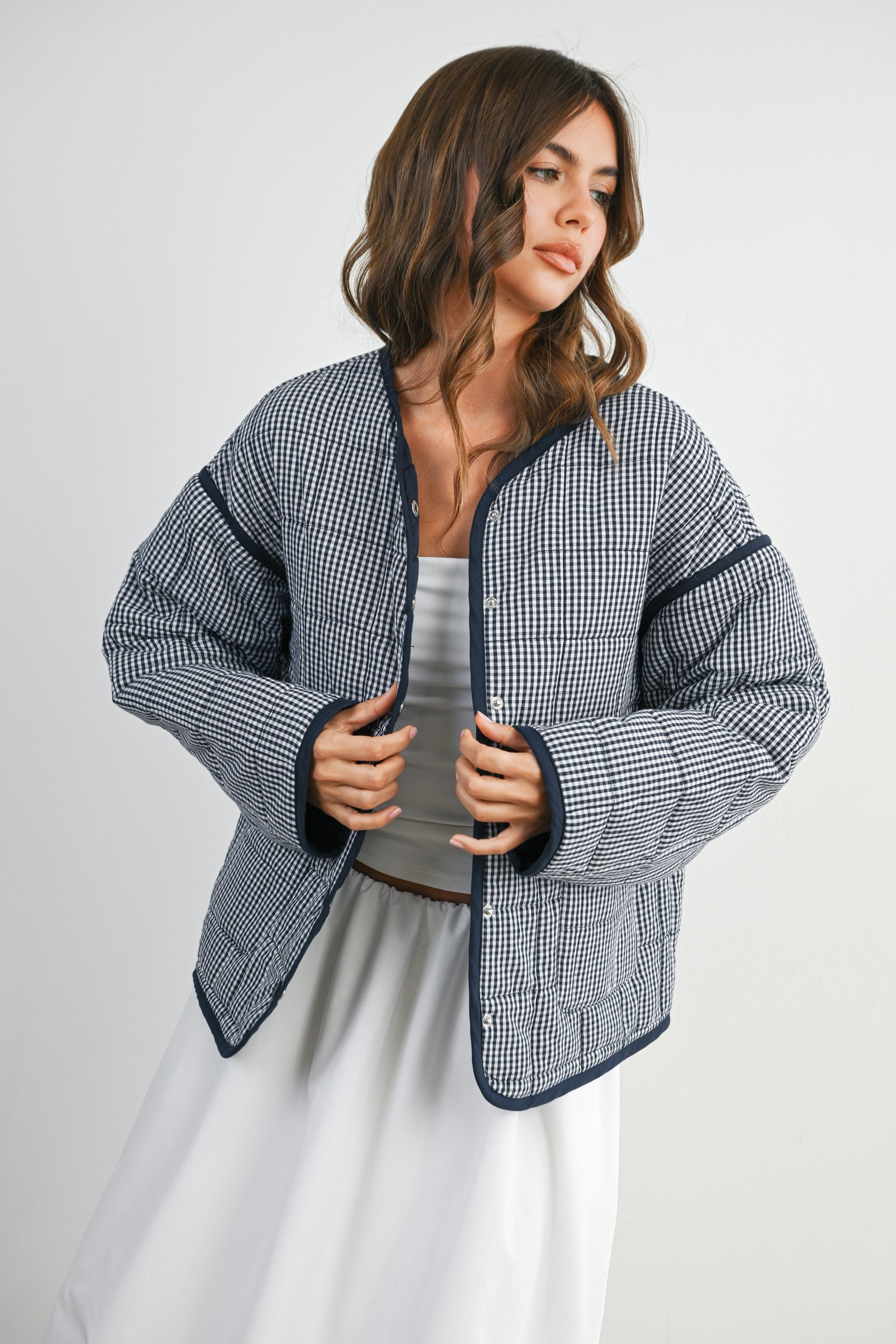 Buttermelon Buttoned Quilted Puffer Jacket