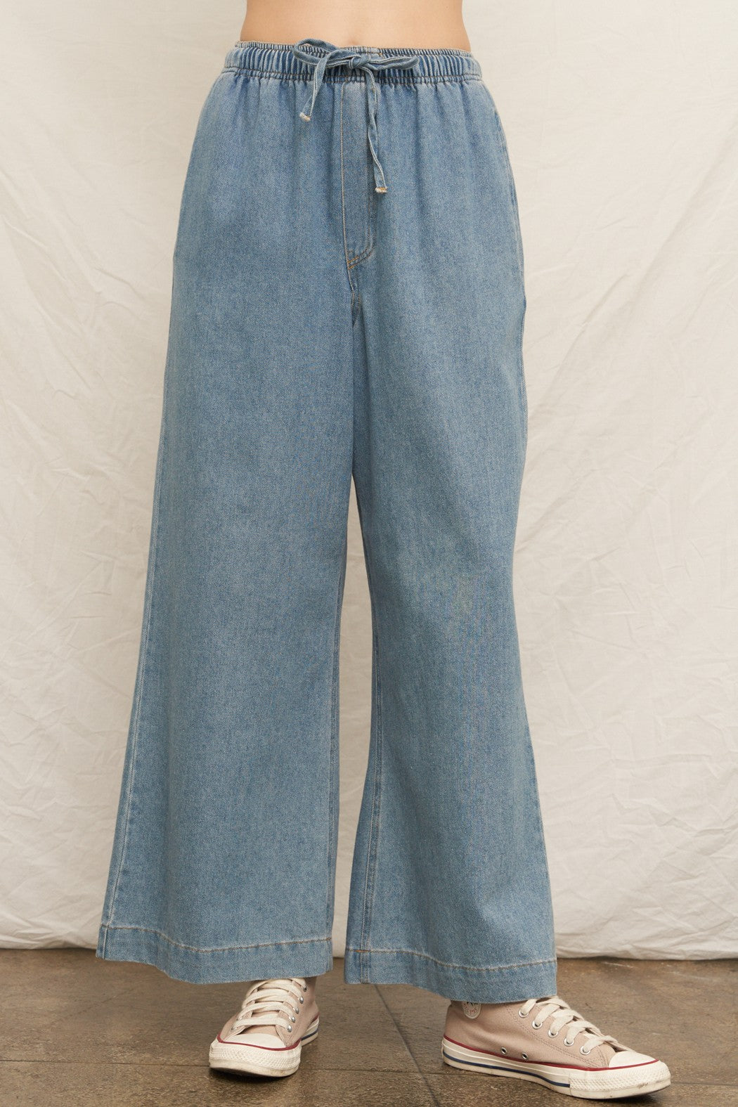 EN CREME Wide Leg Denim Pants