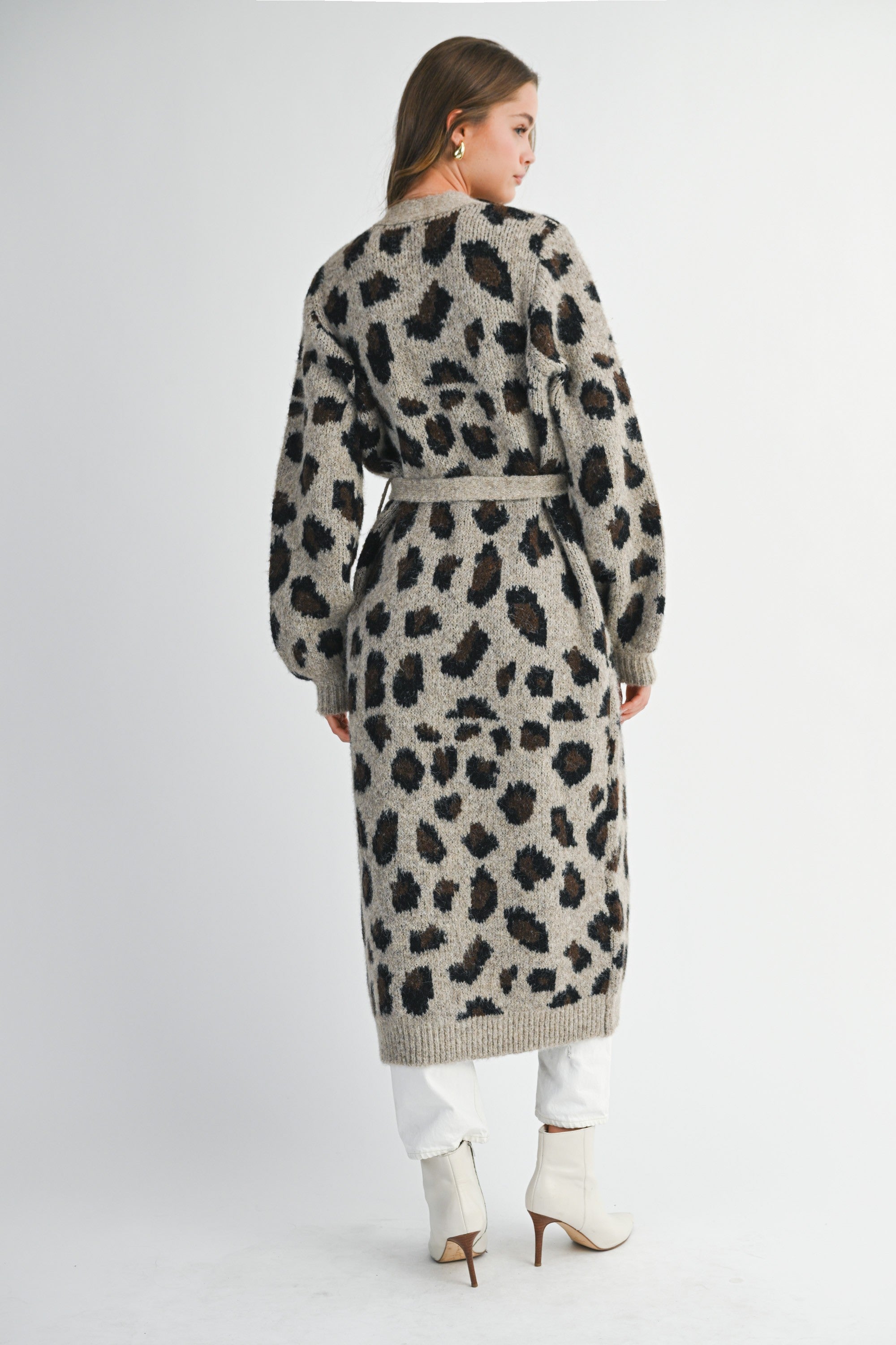 Mable Leopard Print Knit Cardigan