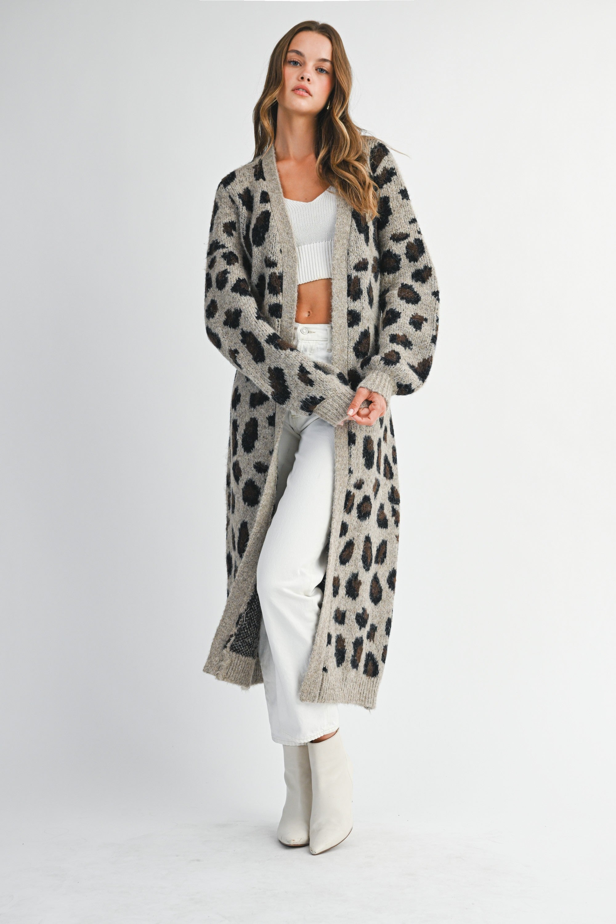 Mable Leopard Print Knit Cardigan