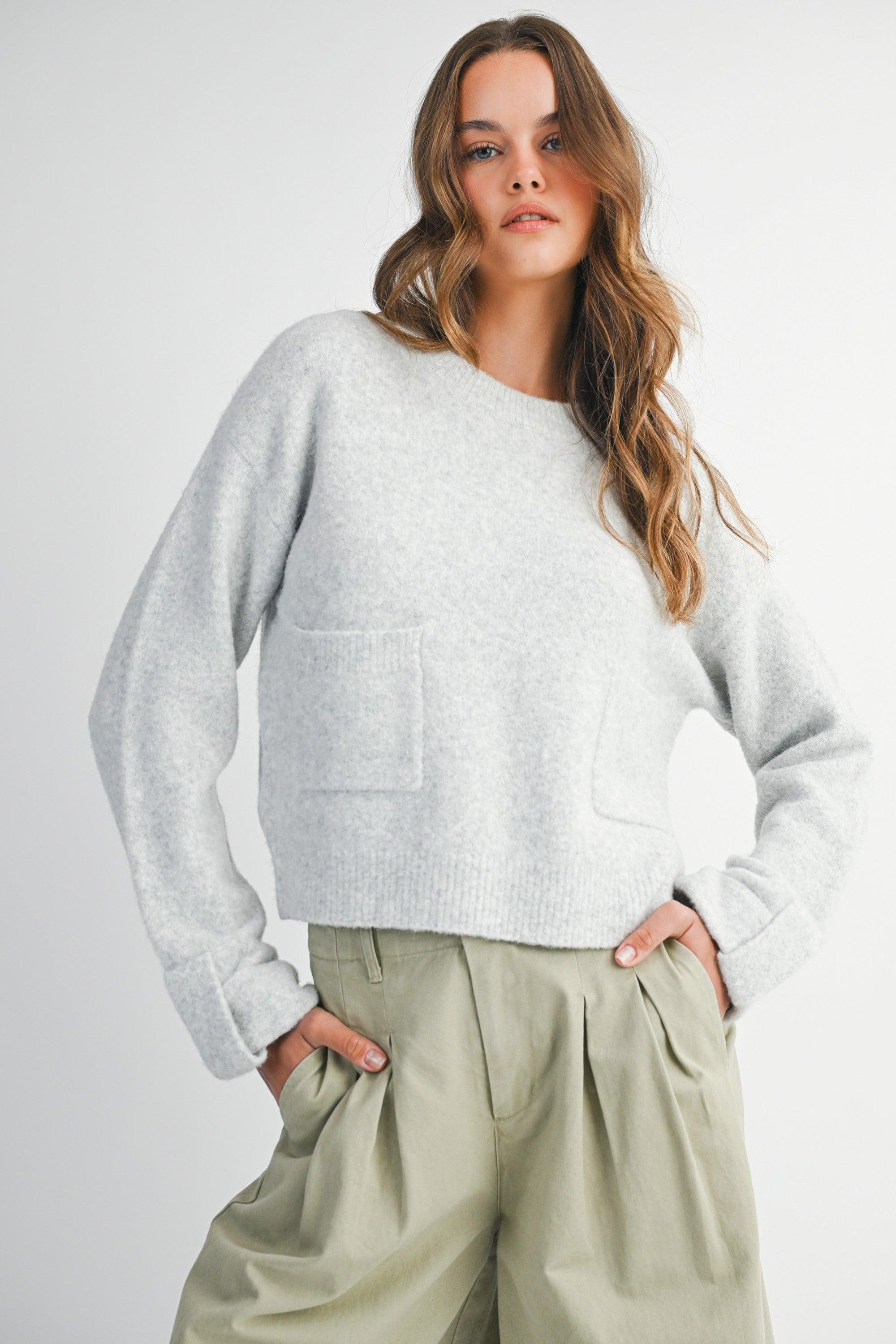 Mable Crew Neck Knit Pullover Sweater