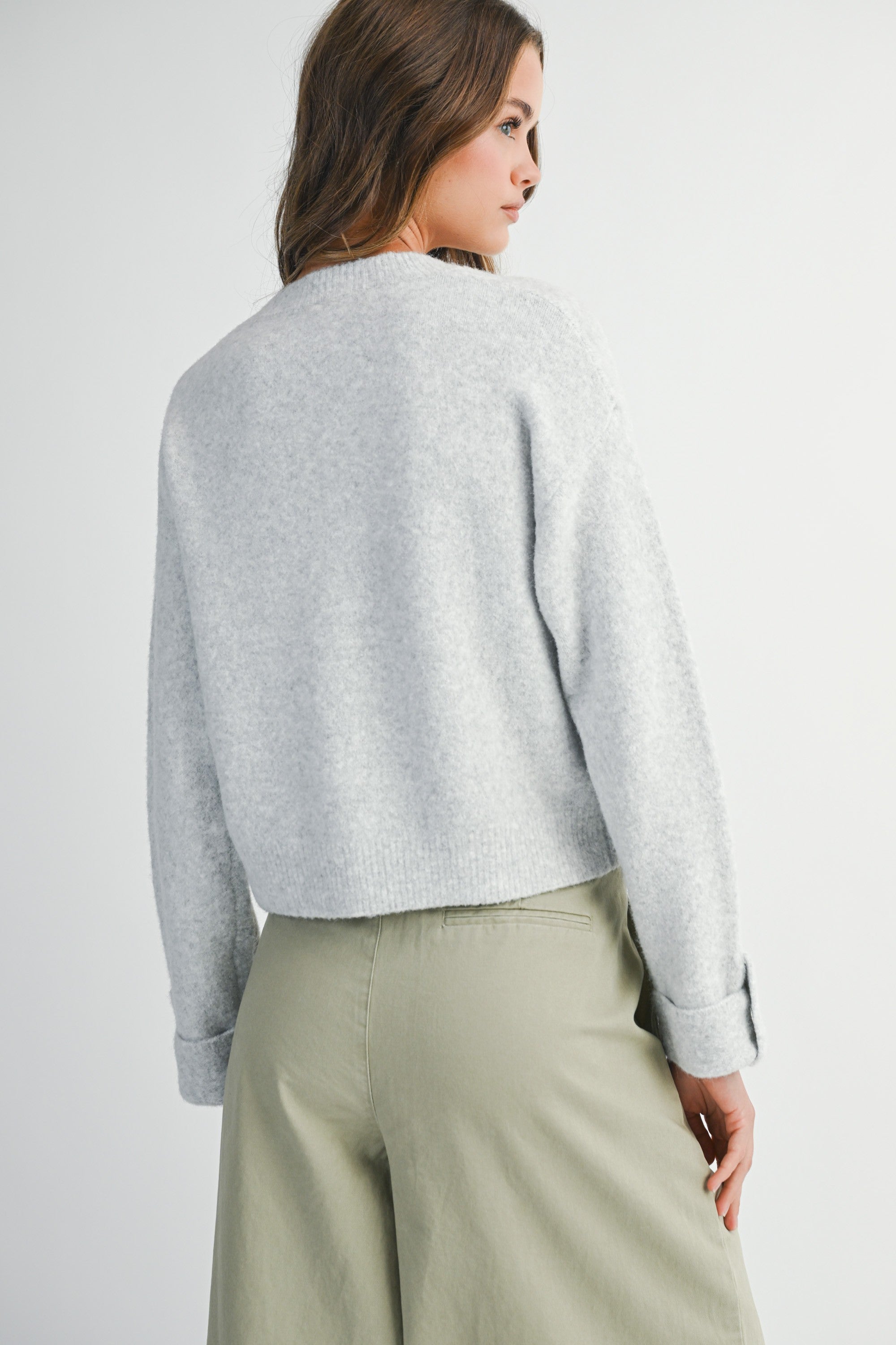 Mable Crew Neck Knit Pullover Sweater (Various Colors)