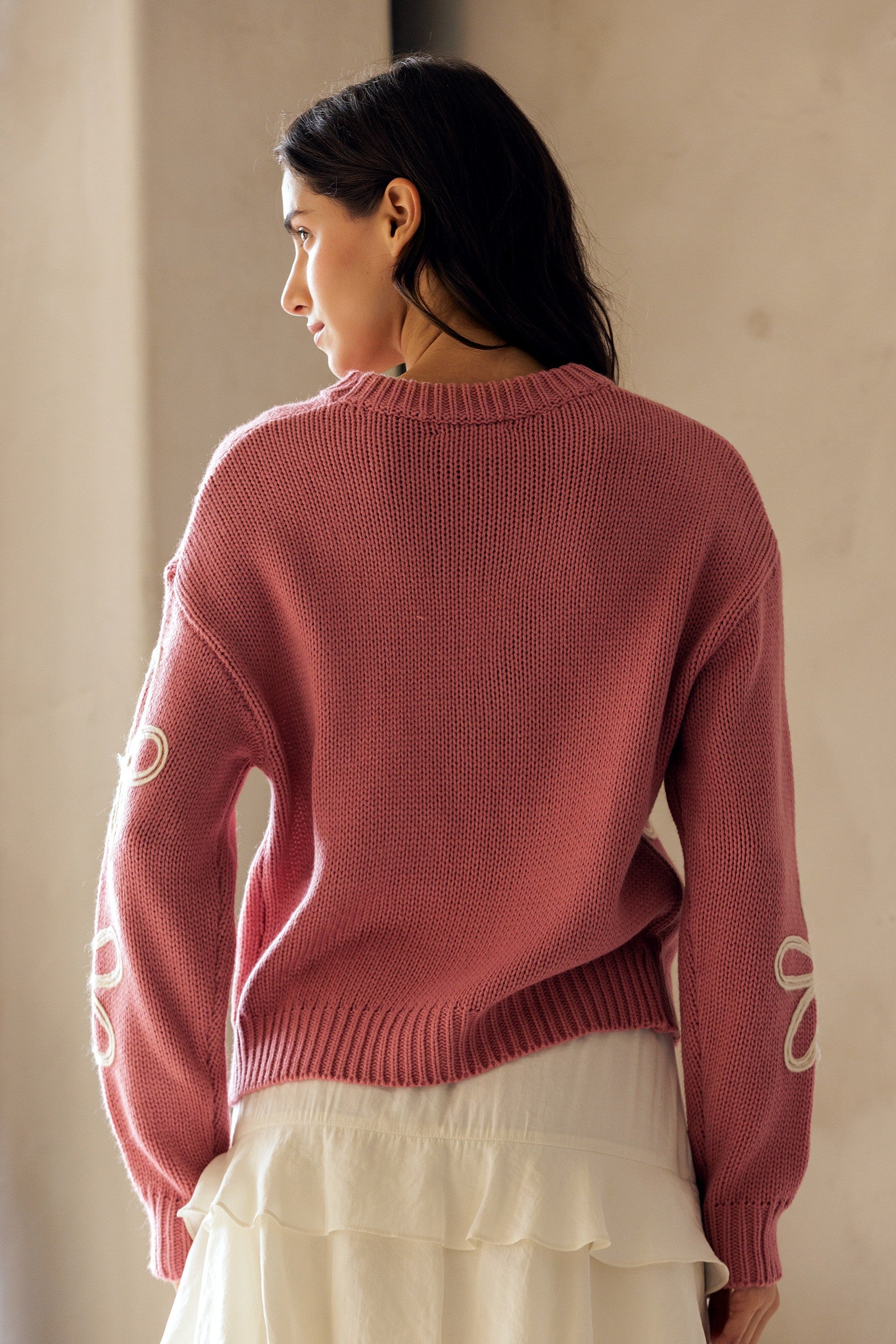 Storia Floral Detail Crewneck Sweater