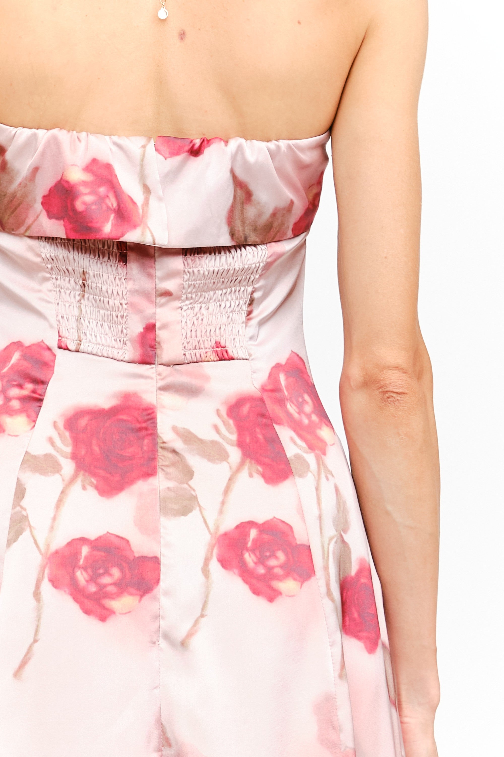 Sofie The Label Floral Printed Strapless Midi Dress