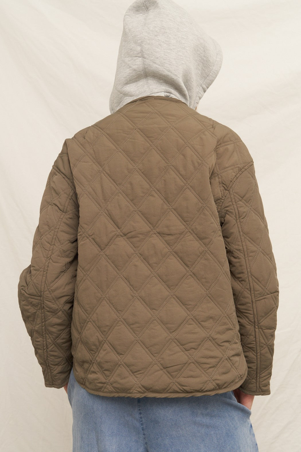 EN CRÈME Quilted Snap-front Jacket