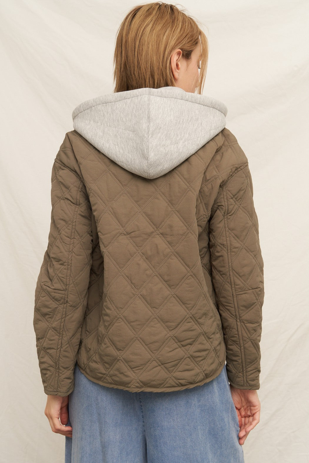 EN CRÈME Quilted Snap-front Jacket