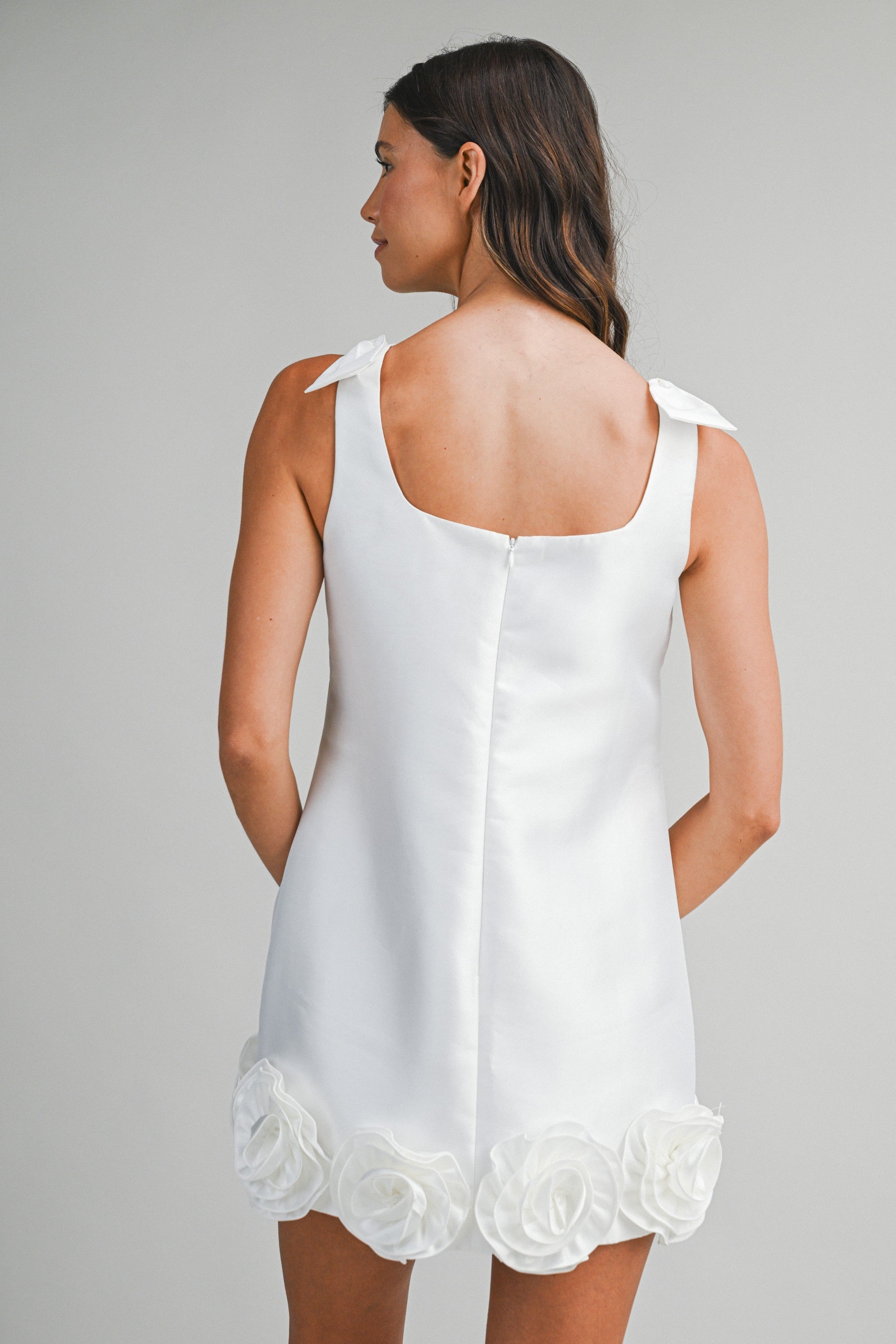 Mable Ribbon Shoulder Strap Mini Dress