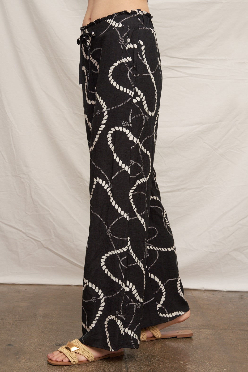 En Crème Rope Print Pant