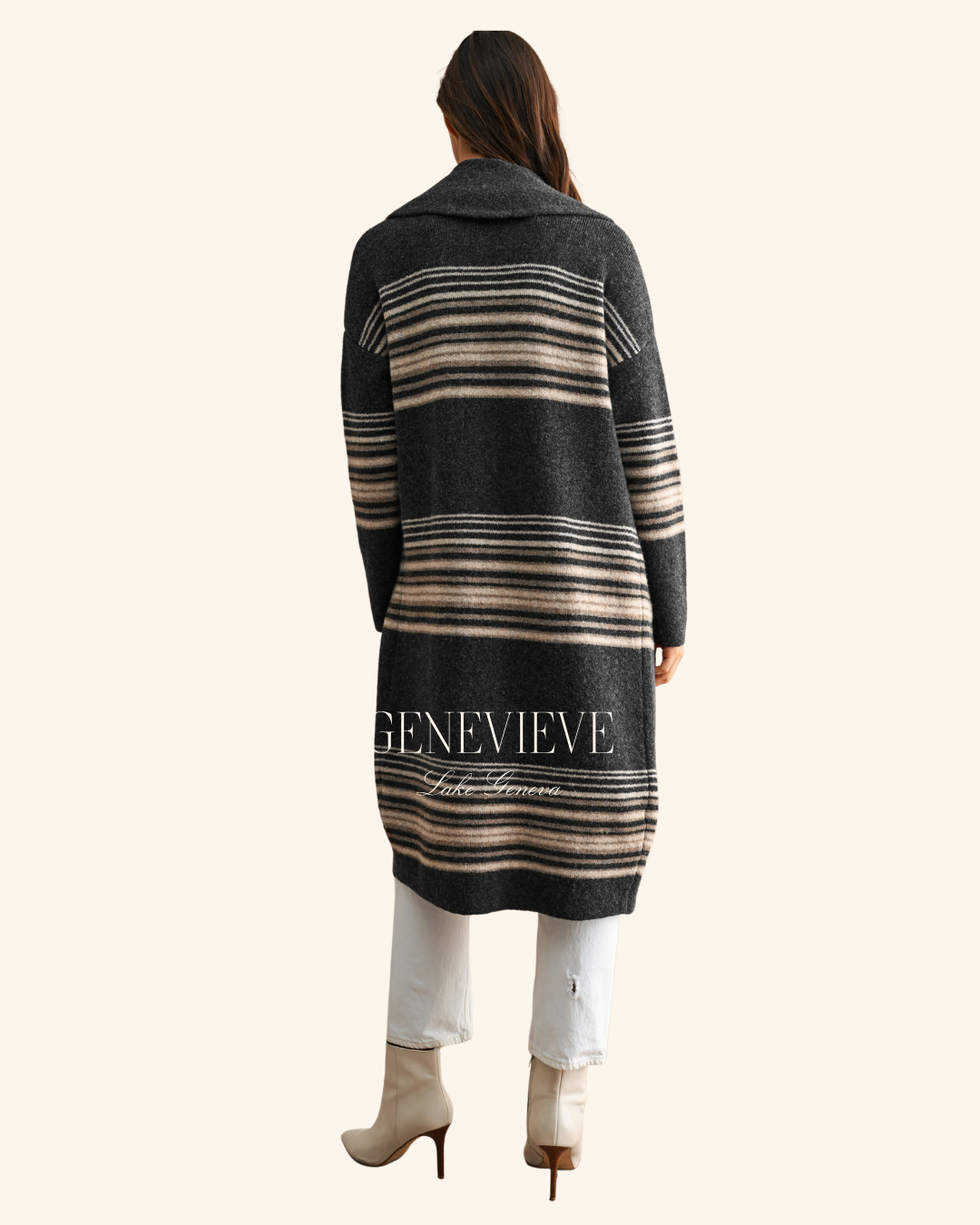 Mable Charcoal Striped Cardigan
