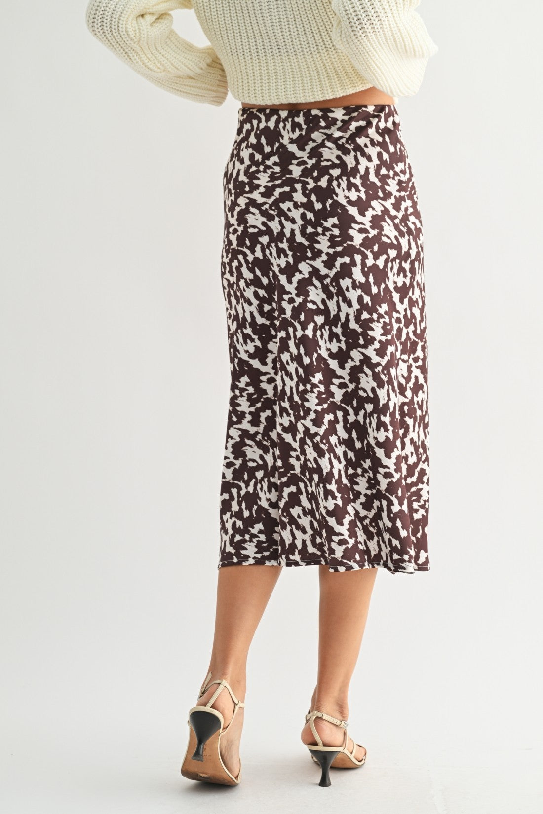 Fun2Fun Abstract Print Satin Skirt