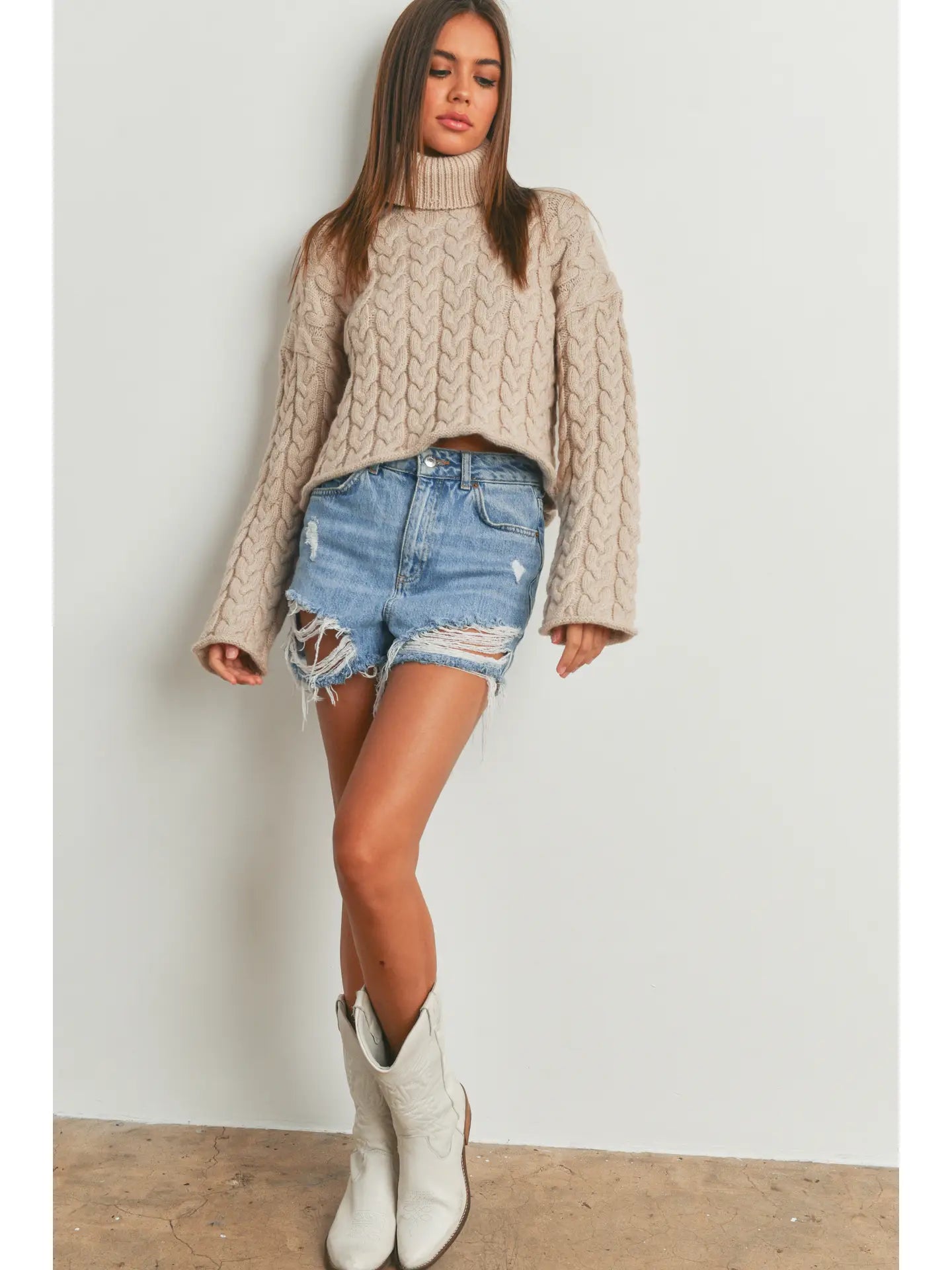 Buttermelon Turtle Neck Long-Sleeve Sweater