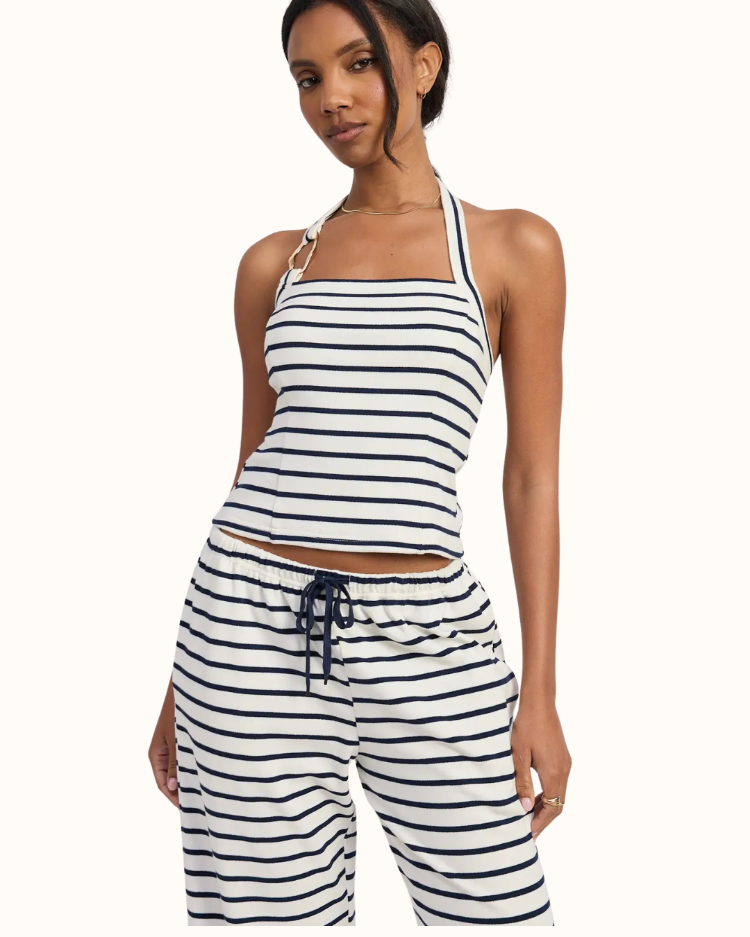 Emory Park Striped Hardware Halter Top