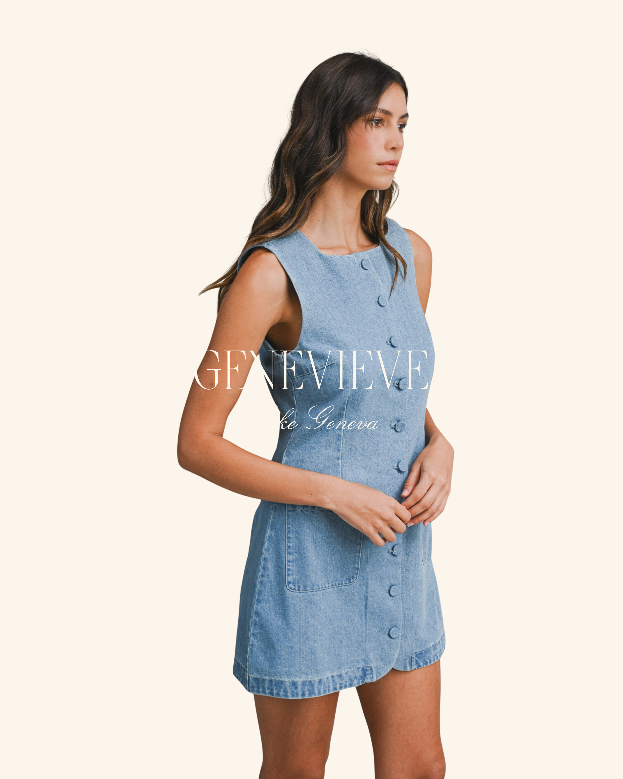 Mable Denim Front Button Mini Dress