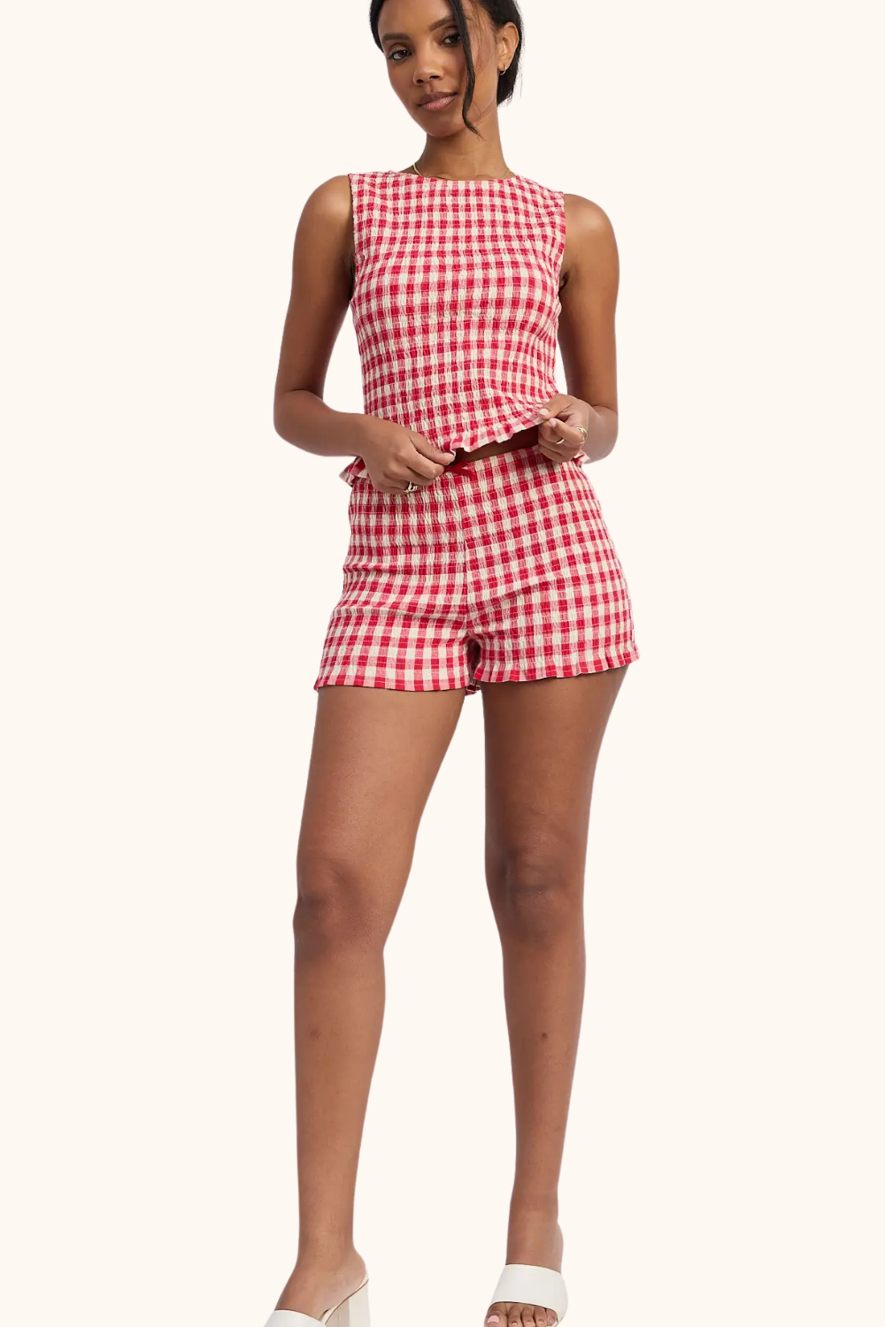 Emory Park Lettuce Hem Smocked Top