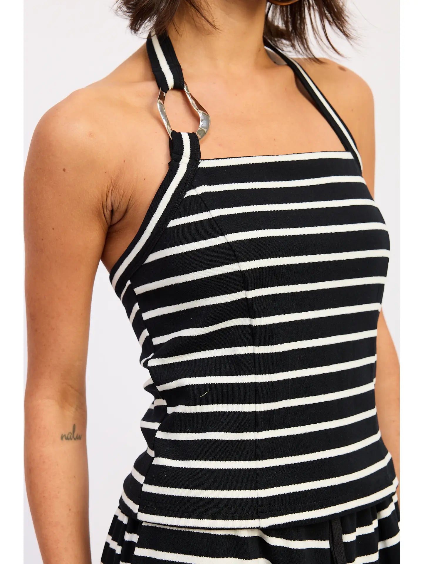 Emory Park Striped Hardware Halter Top